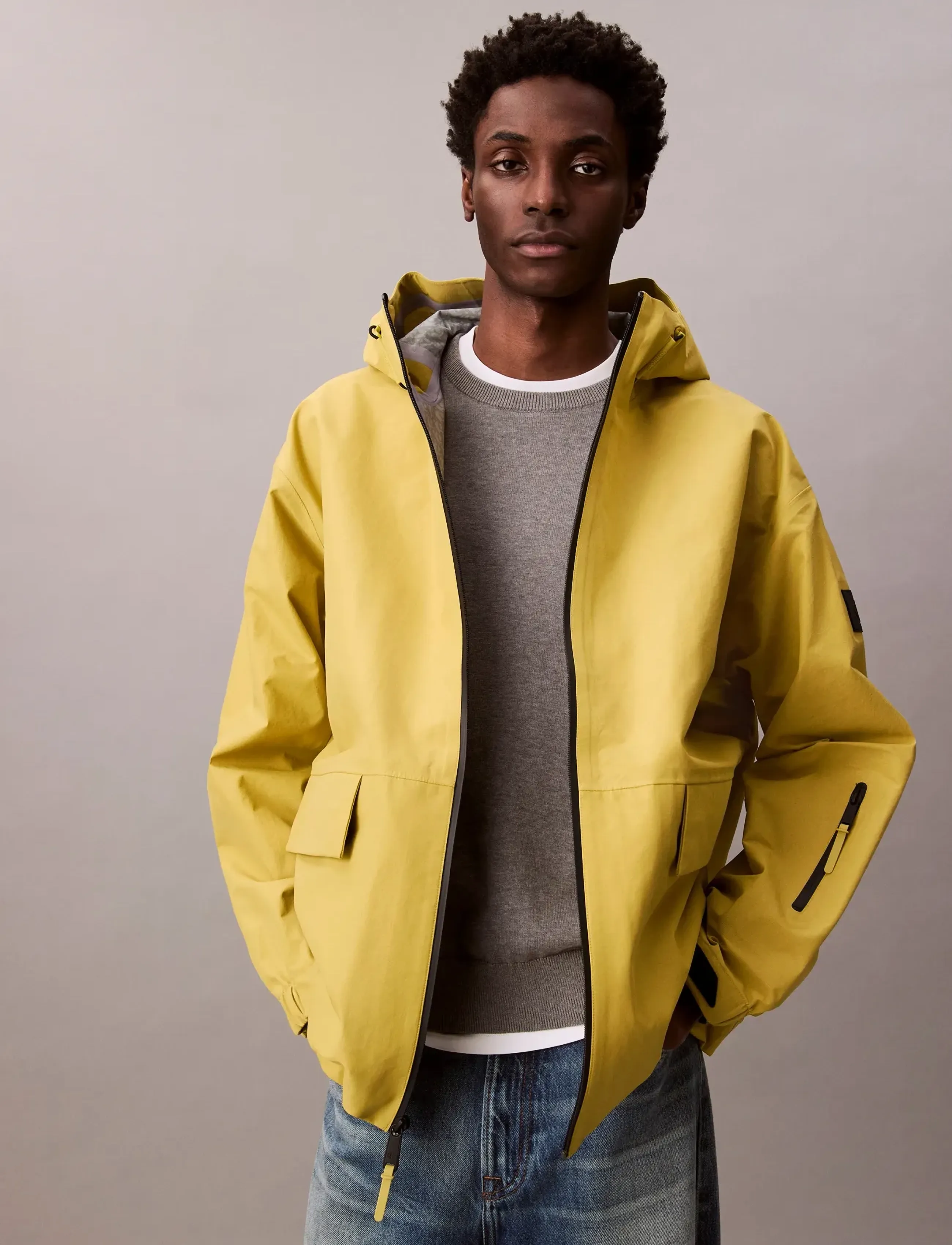 Calvin Klein Jeans LS NYLON OXFORD RLXD SPORT JACKE - Regenkleding - SPANISH LIME / yellow