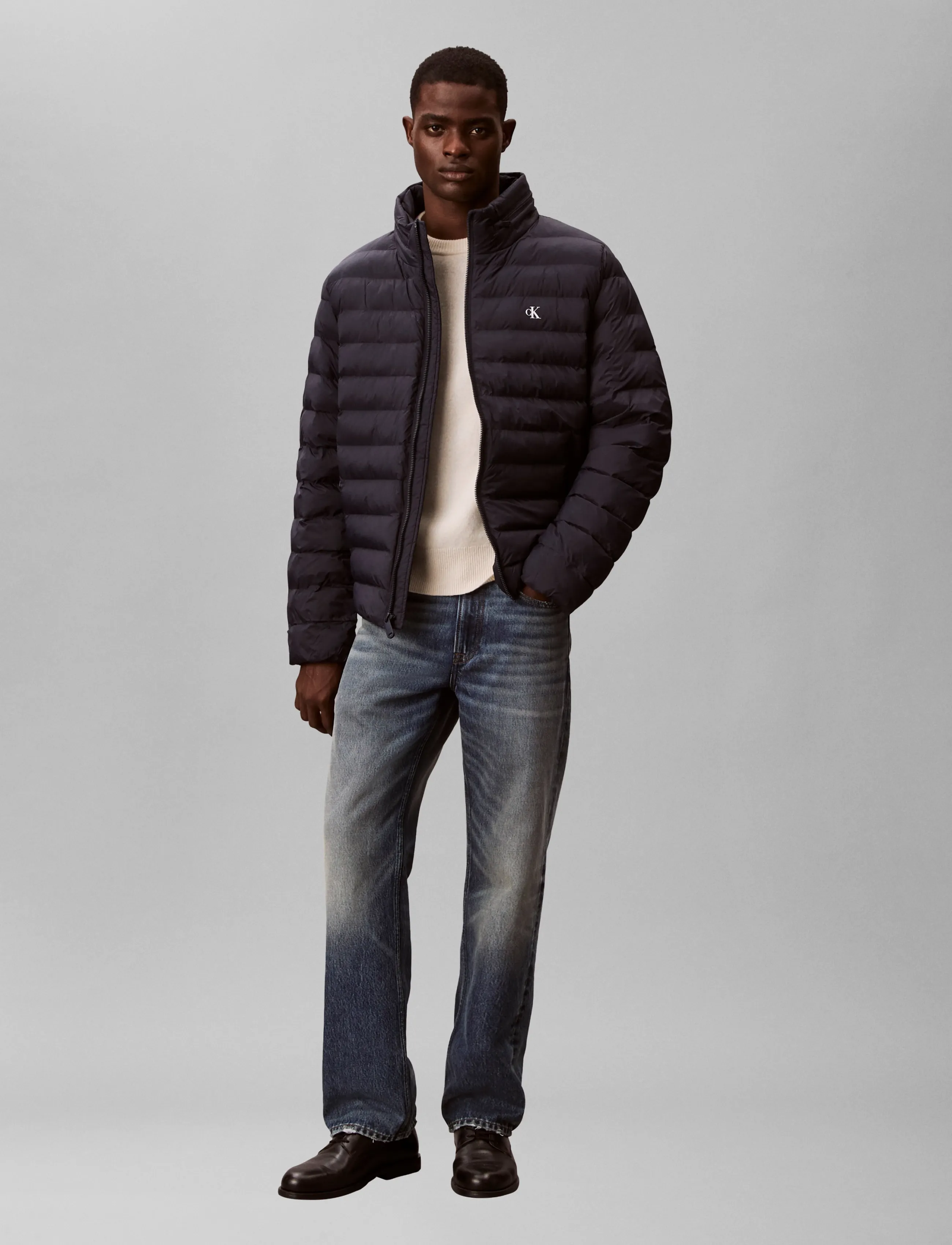 Calvin Klein Jeans LS LTWT NYLON HD PUFFER JKT - Overtøj - DARK SAPPHIRE / navy