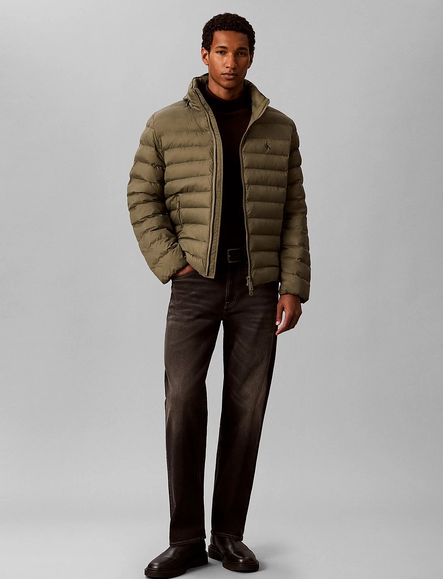Calvin Klein Jeans - LS LTWT NYLON HD PUFFER JKT - daunenjacken - dusty olive - 0