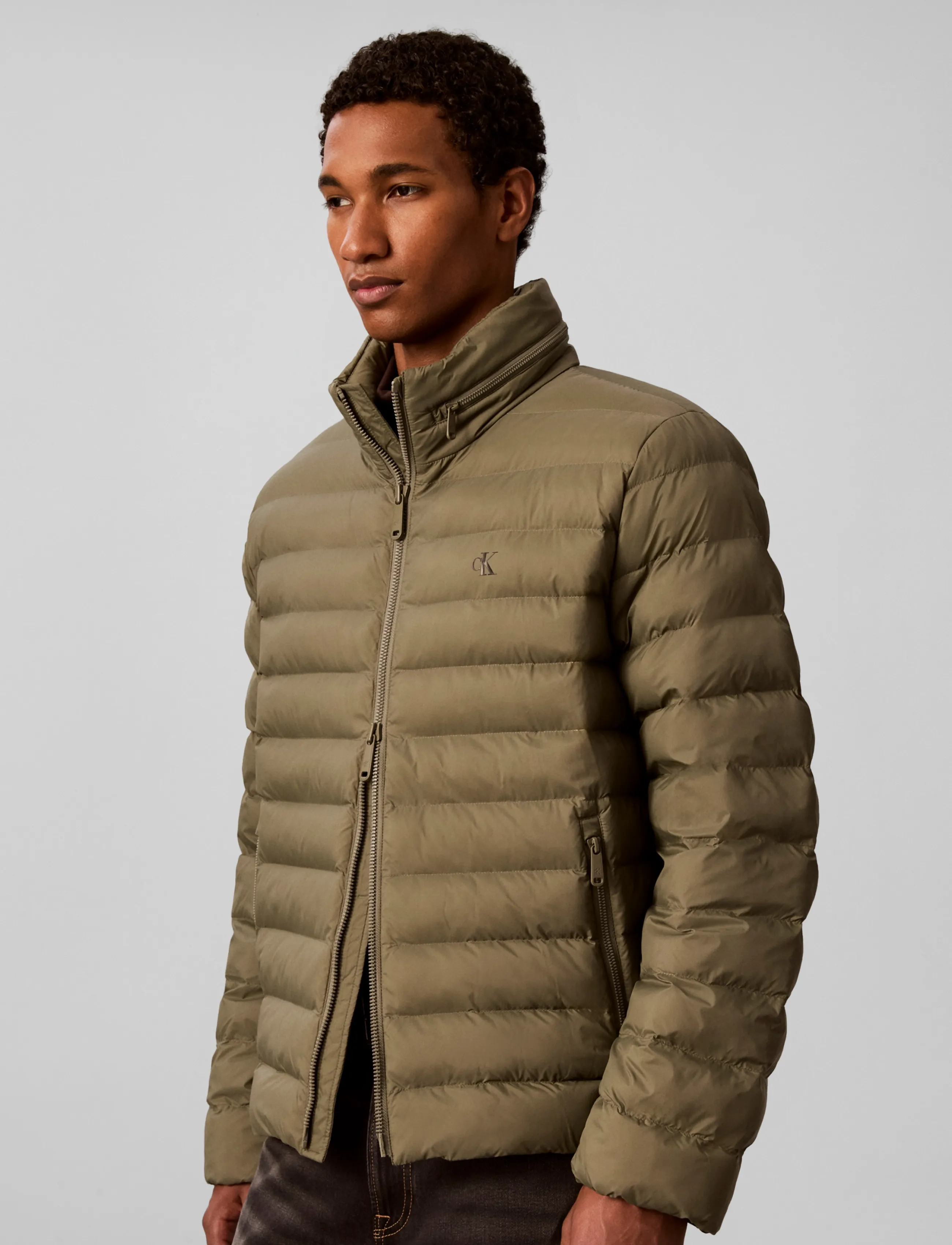 Calvin Klein Jeans - LS LTWT NYLON HD PUFFER JKT - daunenjacken - dusty olive - 5