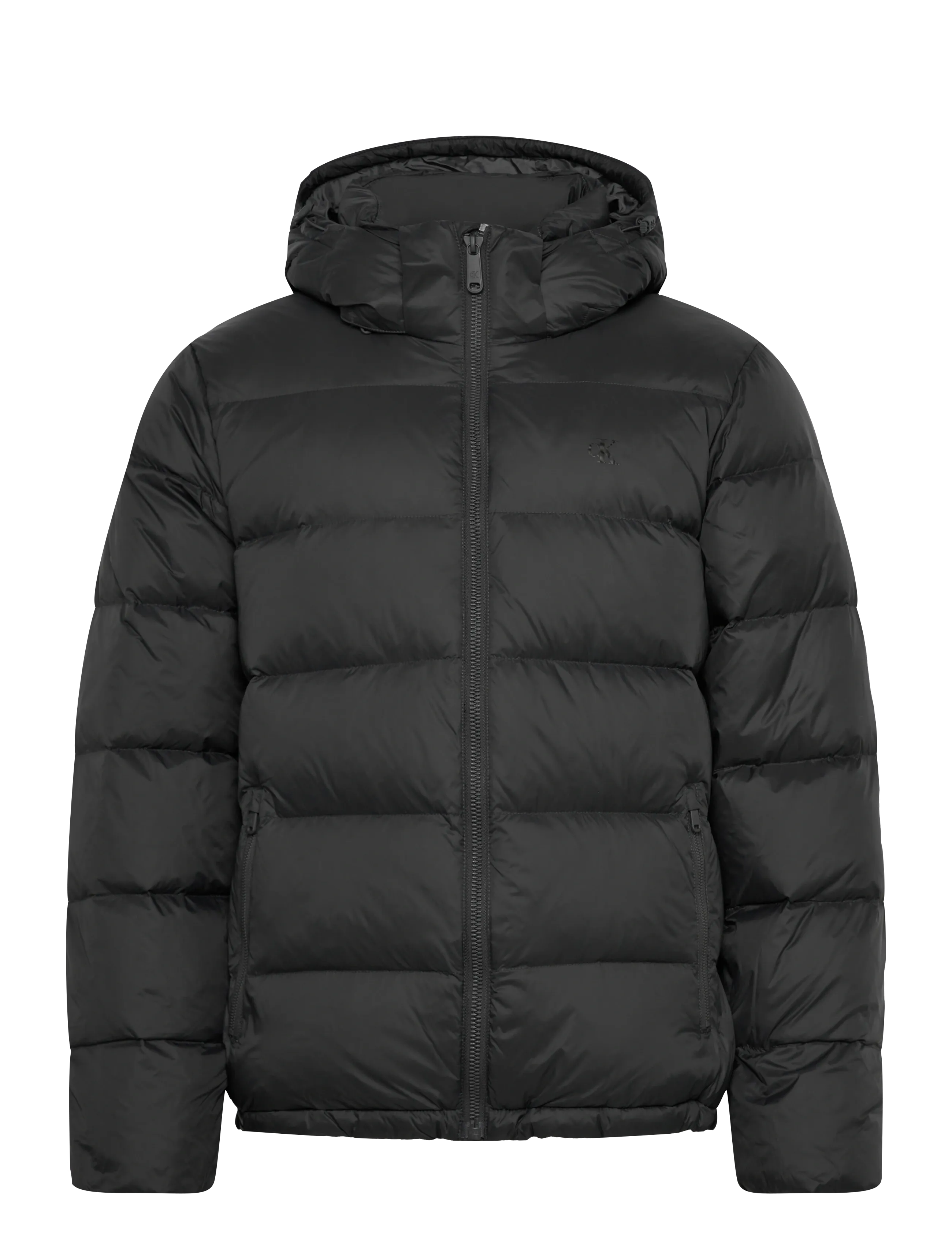 Calvin Klein Jeans LS NYLON ZIP OFF HOOD DOWN PUFFE - Calvin Klein Jeans - ASPHALT / black