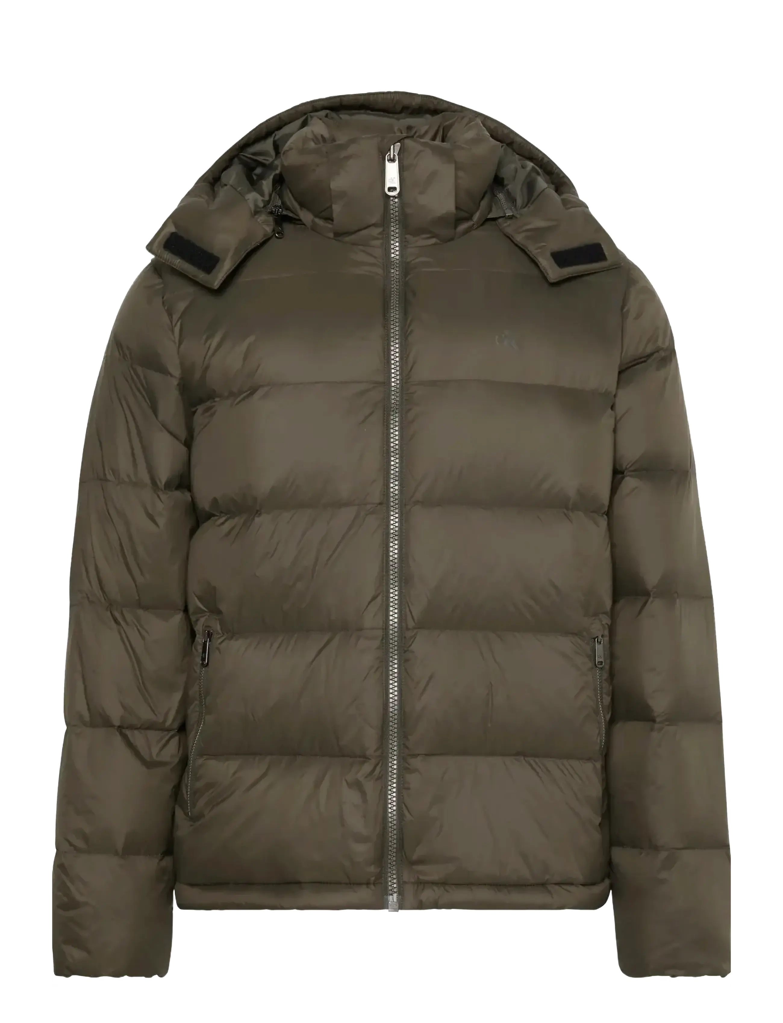Calvin Klein Jeans LS NYLON ZIP OFF HOOD DOWN PUFFE - Calvin Klein Jeans - BELUGA / khaki/green