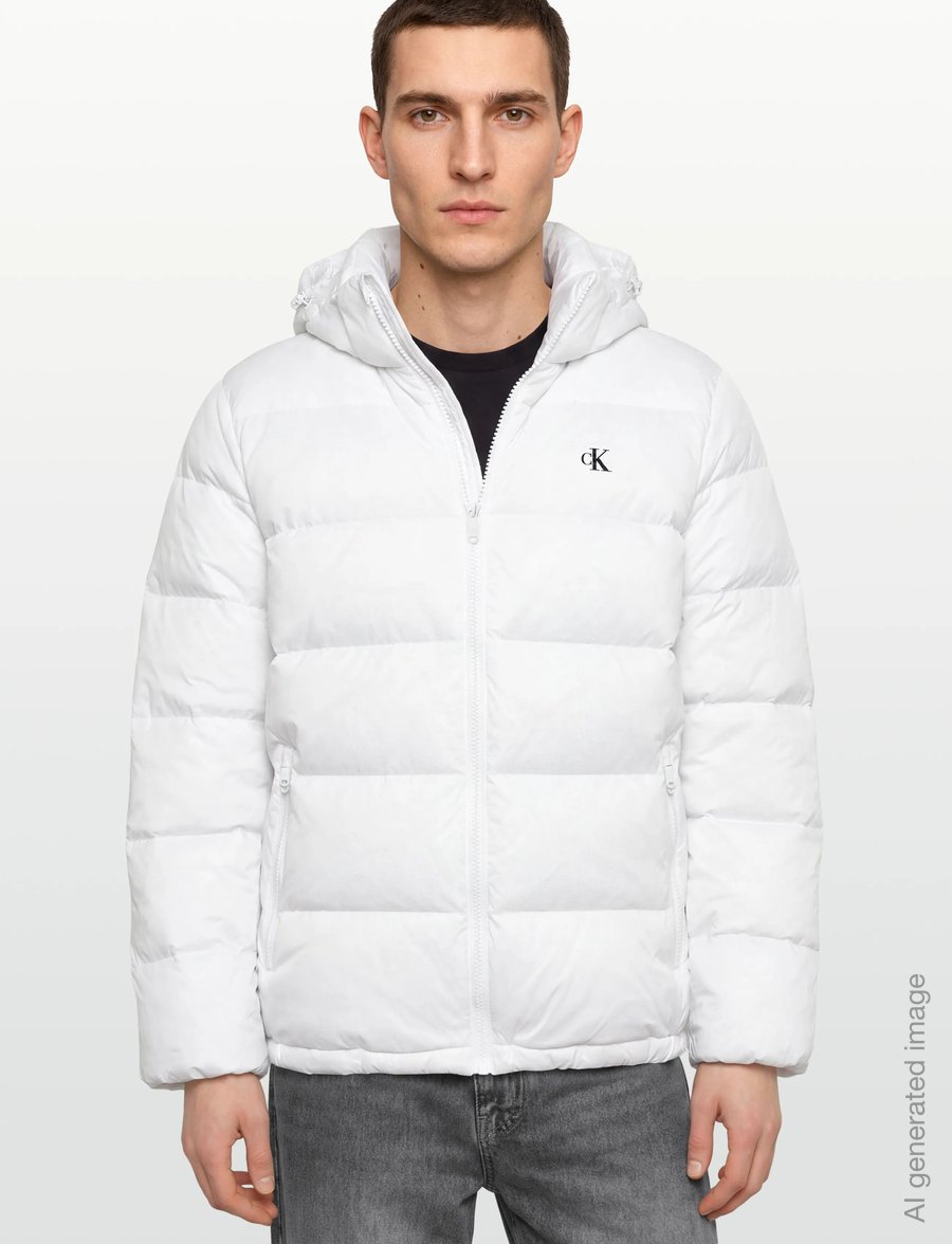 Calvin Klein Jeans - LS NYLON ZIP OFF HOOD DOWN PUFFE - dunjakker - bright white - 3