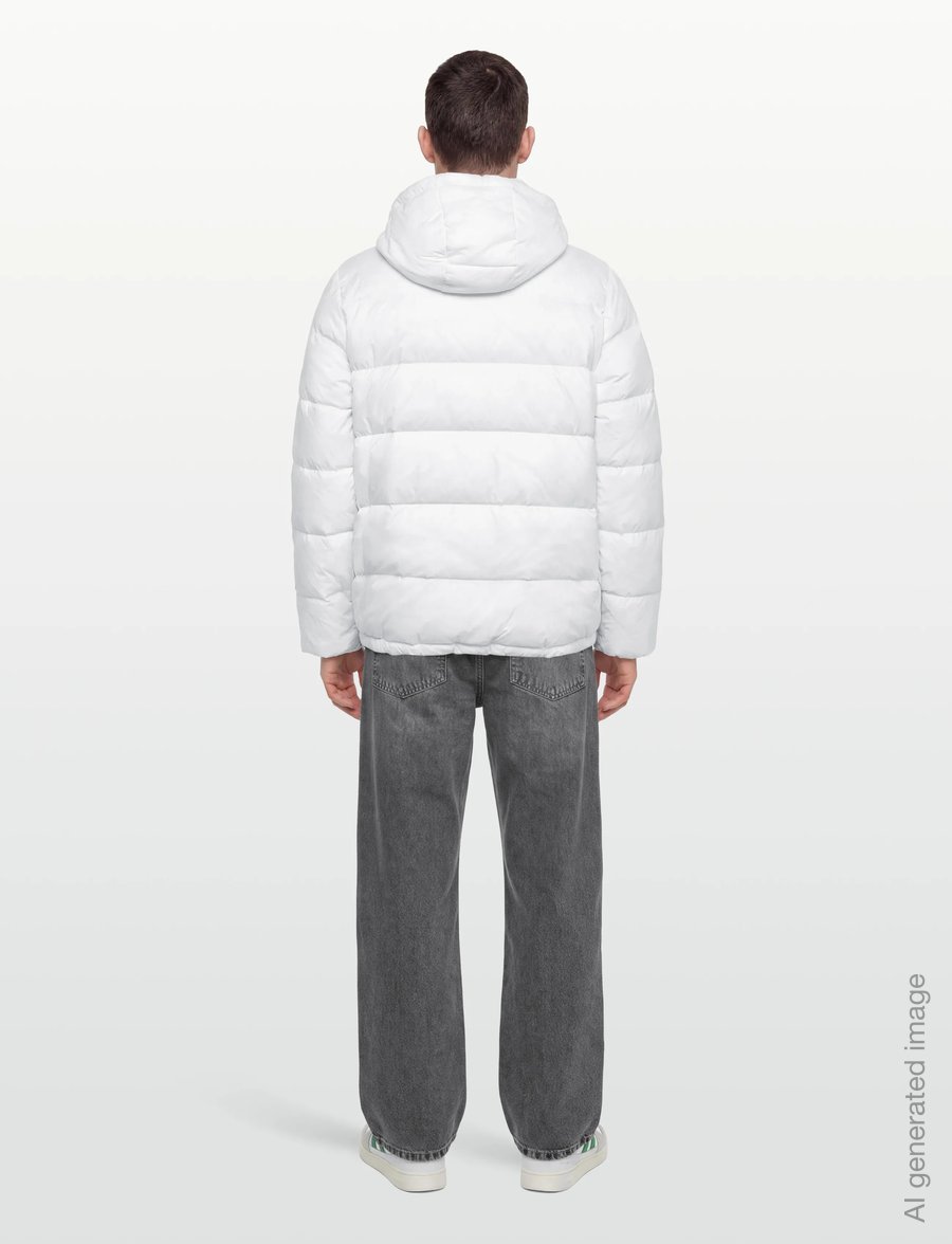 Calvin Klein Jeans - LS NYLON ZIP OFF HOOD DOWN PUFFE - dunjakker - bright white - 4