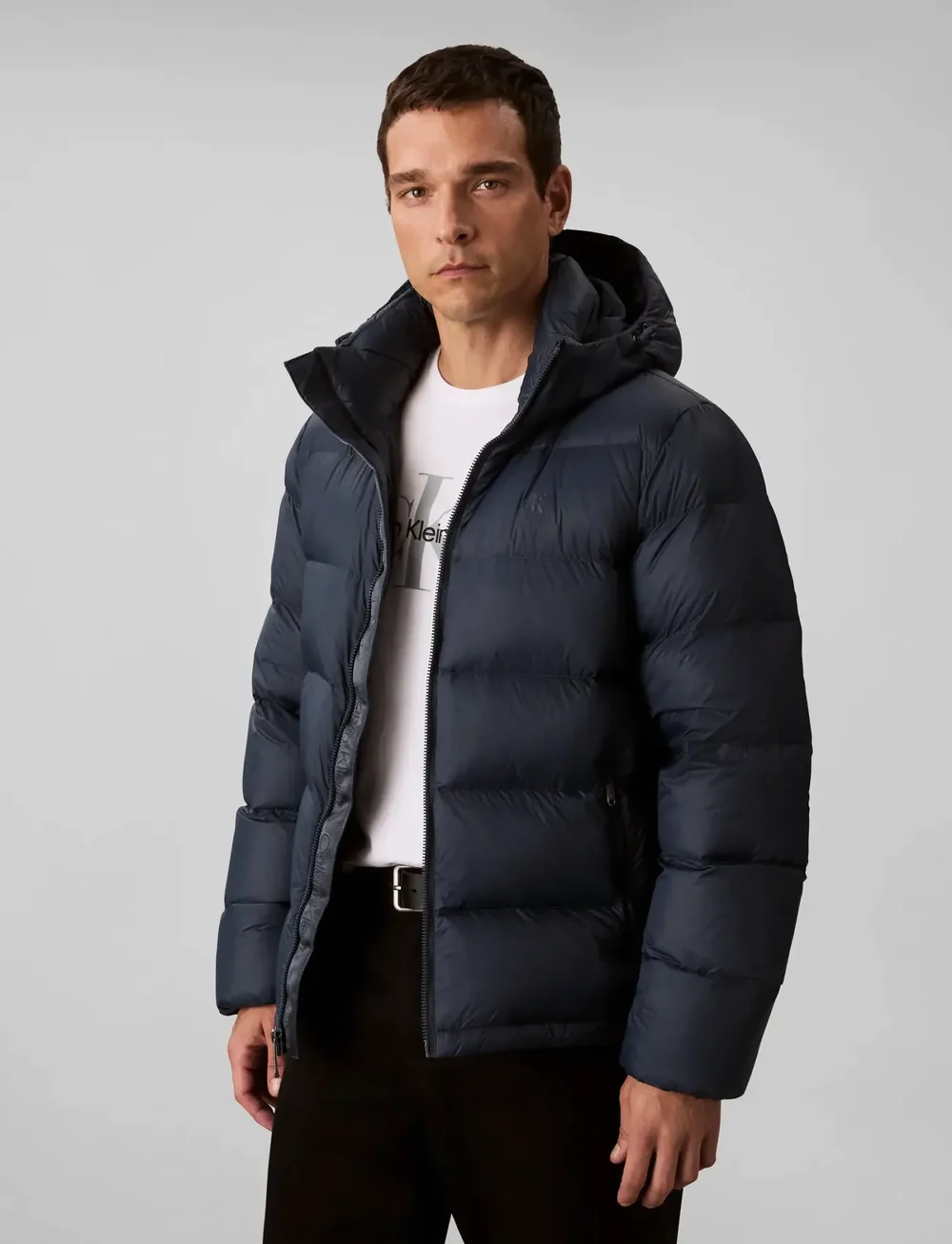 Calvin Klein Jeans - LS NYLON ZIP OFF HOOD DOWN PUFFE - winterjacken - ink - 0