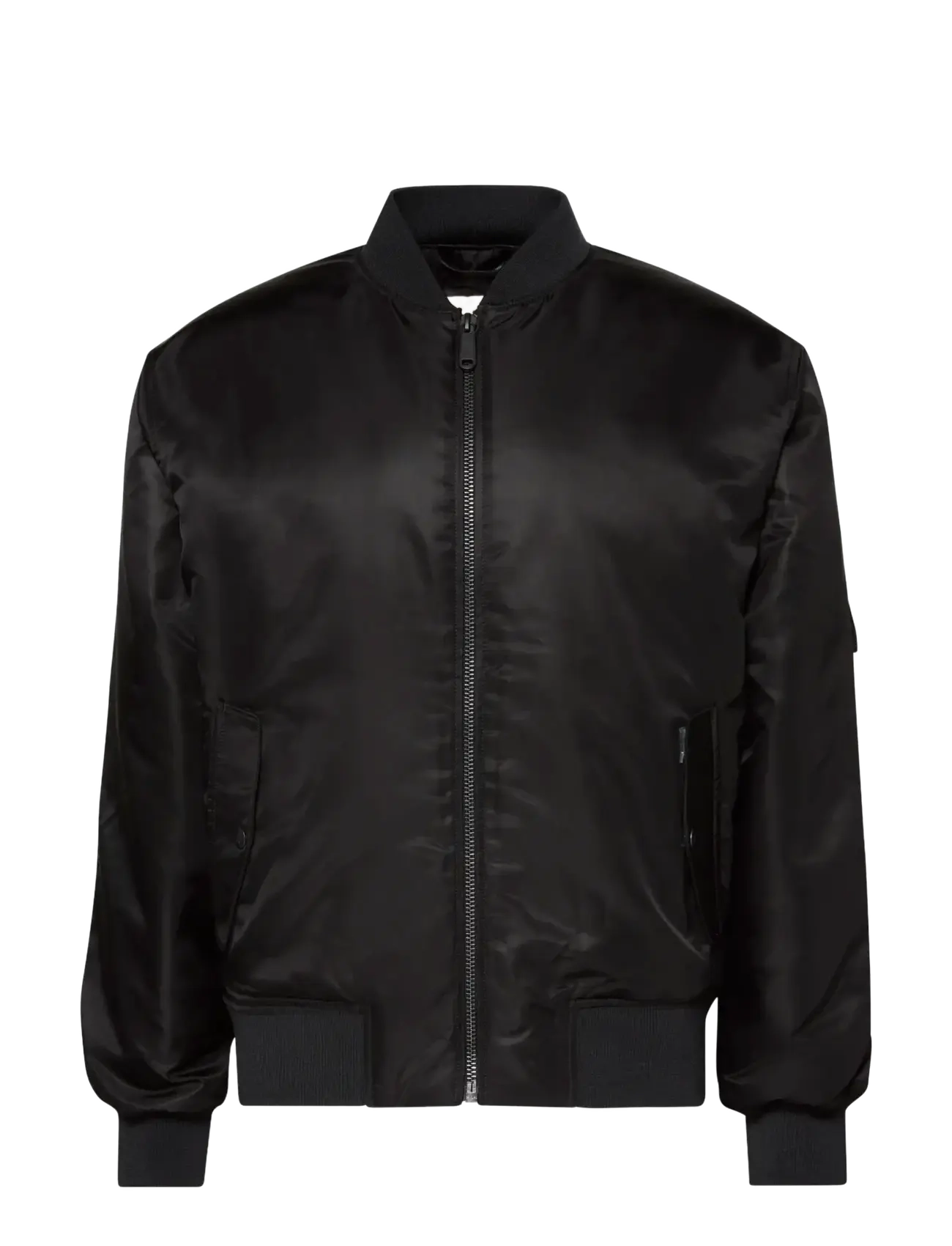 LS NYLON BOMBER JACKET - BLACK