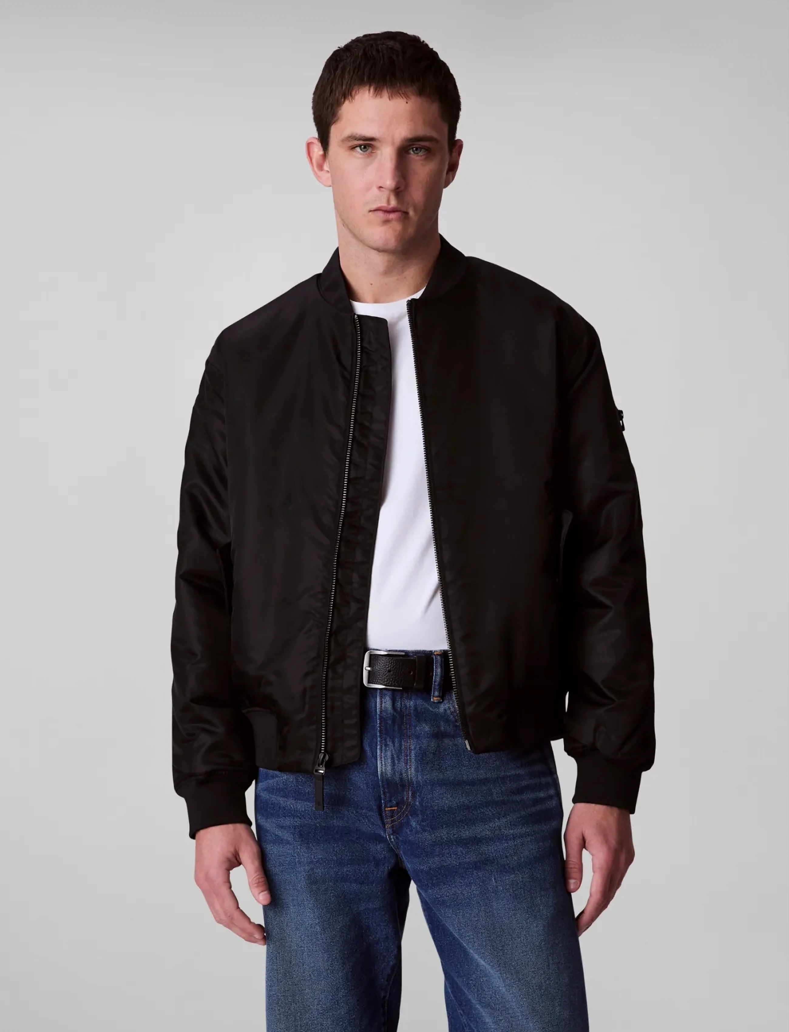 Calvin Klein Jeans LS JEANS HERO BOMBER - Winter deals - BLACK / black