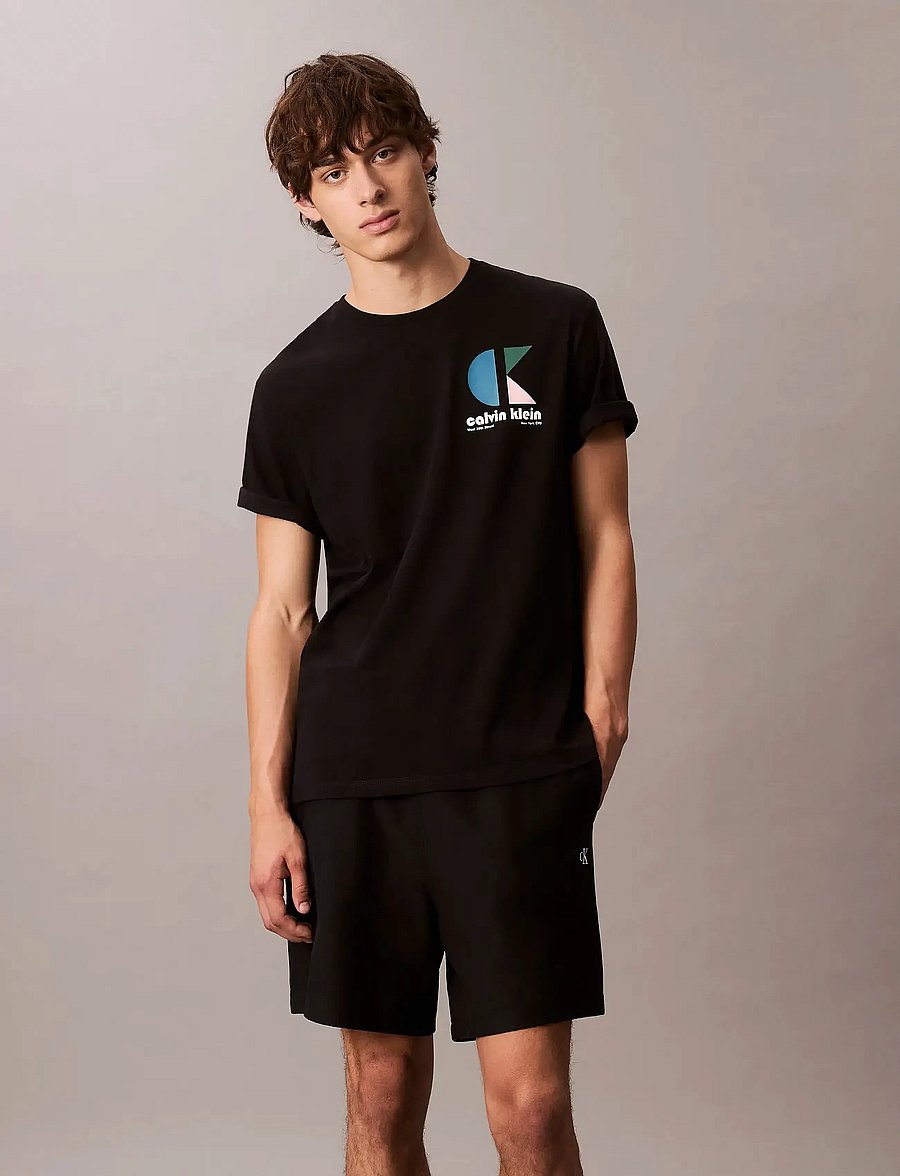 Calvin Klein Jeans - SS 20S CK BAUHAUS LOGO GRAPHIC T - kortärmade t-shirts - black - 0