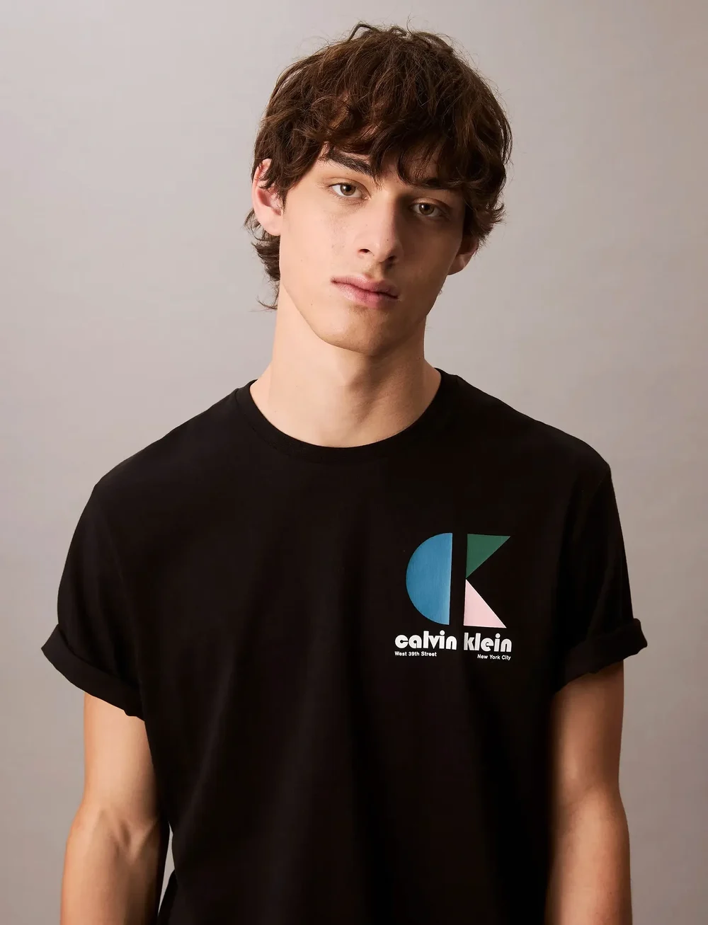 Calvin Klein Jeans - SS 20S CK BAUHAUS LOGO GRAPHIC T - kortærmede t-shirts - black - 2