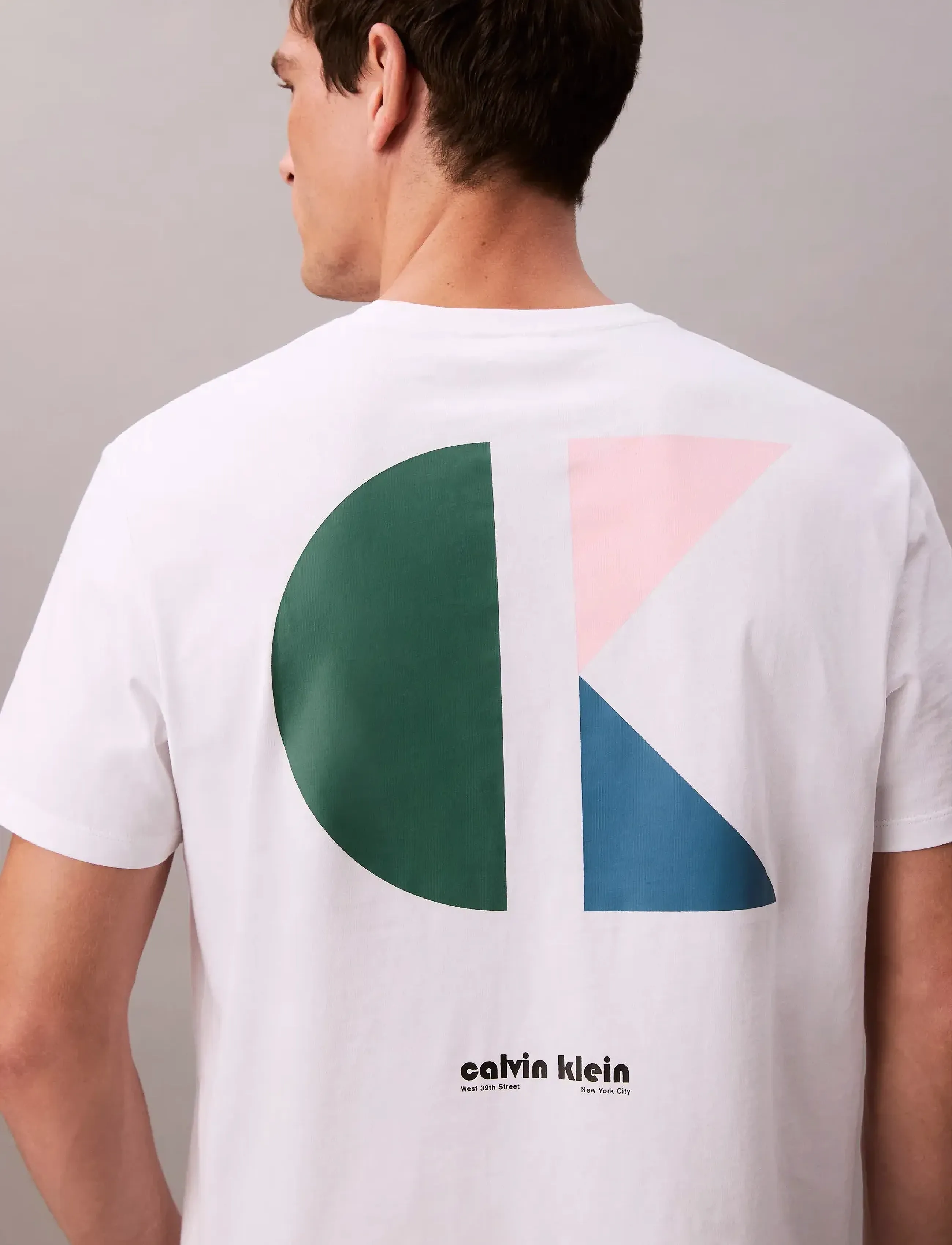 Calvin Klein Jeans - SS 20S CK BAUHAUS LOGO GRAPHIC T - t-shirts à manches courtes - brilliant white - 2