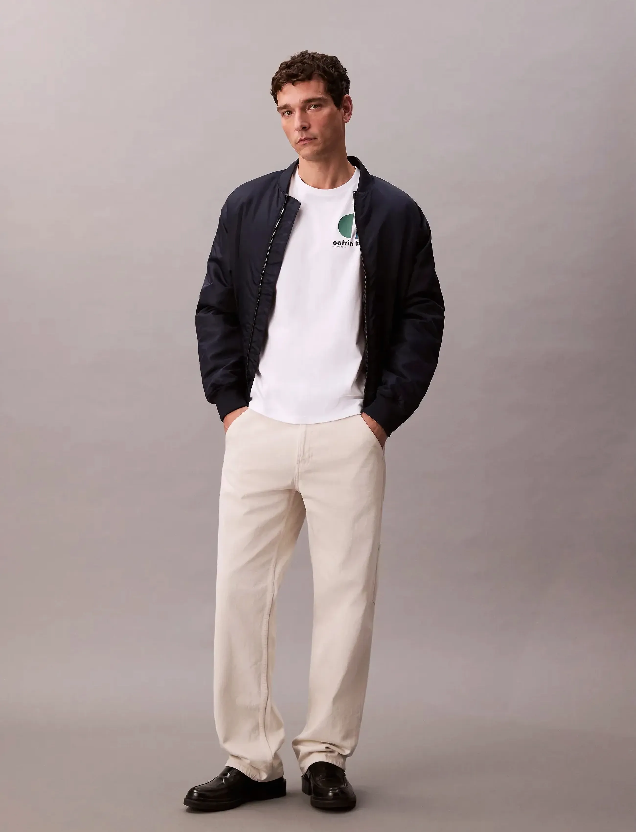 Calvin Klein Jeans - SS 20S CK BAUHAUS LOGO GRAPHIC T - t-shirts à manches courtes - brilliant white - 3