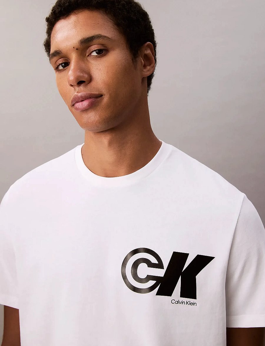 Calvin Klein Jeans - SS 20S CK SPORT LOGO GRAPHIC TEE - short-sleeved t-shirts - brilliant white - 5