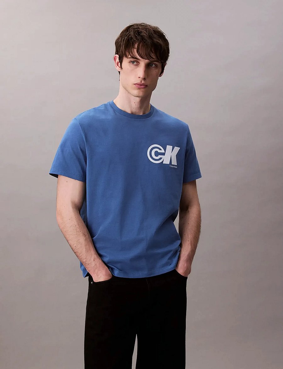 Calvin Klein Jeans - SS 20S CK SPORT LOGO GRAPHIC TEE - short-sleeved t-shirts - royal lagoon - 3