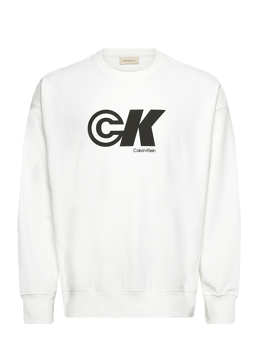 Calvin Klein Jeans - PREMIUM TERRY CK SPORT GRAPHIC C - sweatshirts - bright white - 0