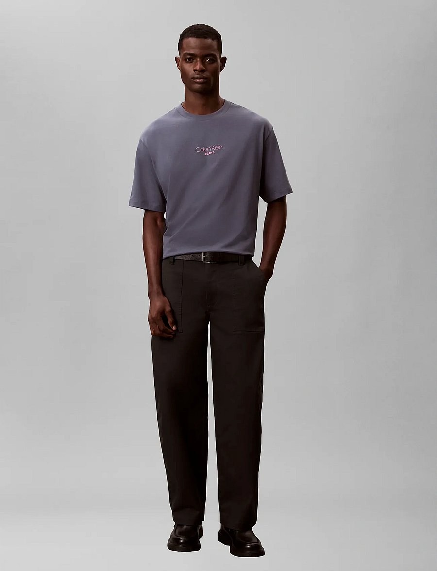 Calvin Klein Jeans - SS 16S RLXD FIT CKJ GRAPHIC TEE - short-sleeved t-shirts - anchor navy - 0