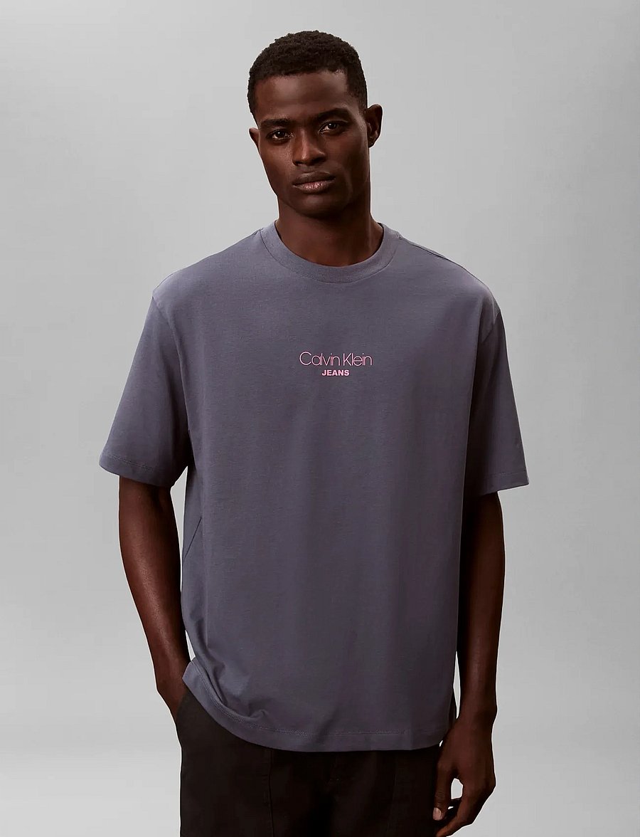 Calvin Klein Jeans - SS 16S RLXD FIT CKJ GRAPHIC TEE - short-sleeved t-shirts - anchor navy - 2