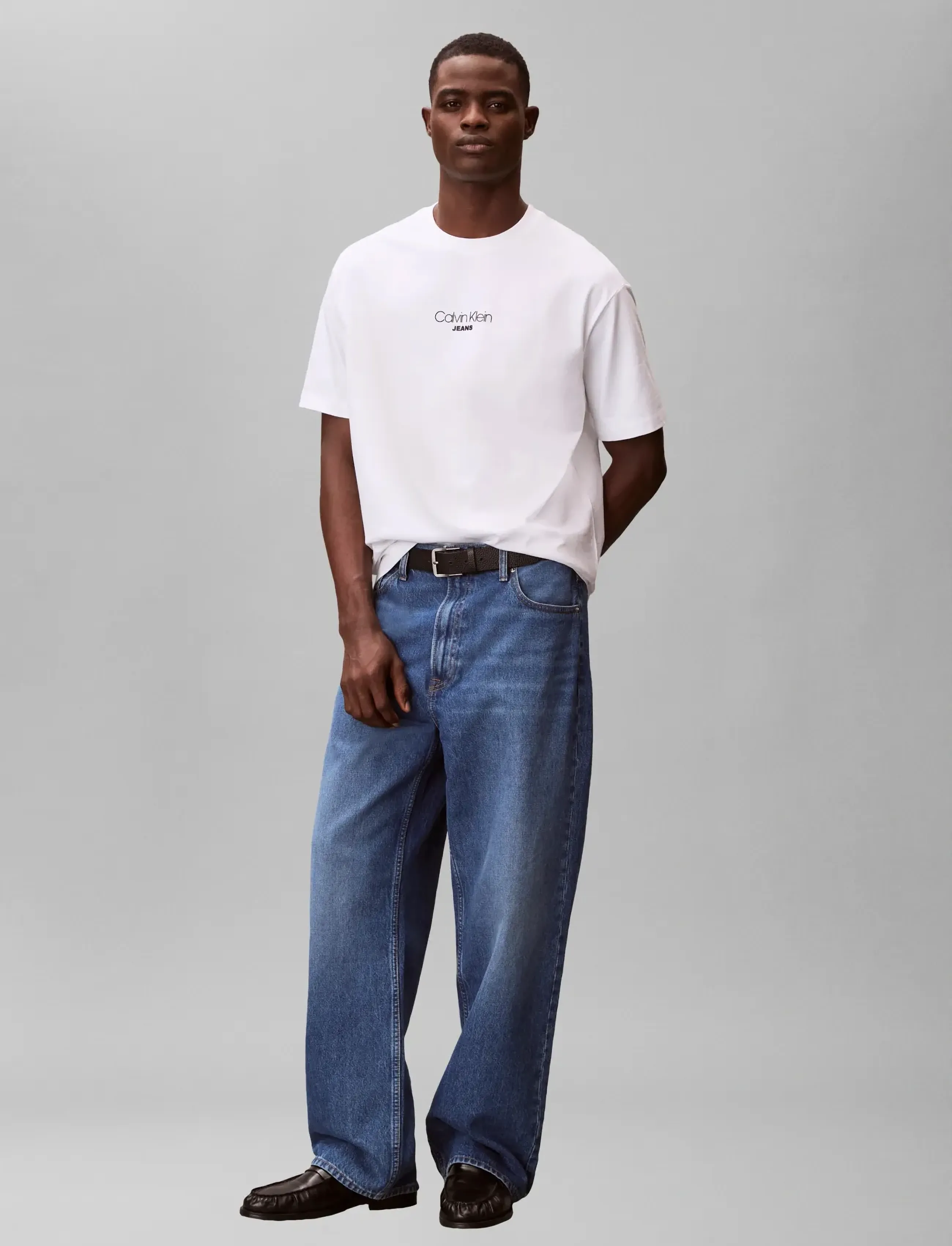 Calvin Klein Jeans SS 16S RLXD FIT CKJ GRAPHIC TEE - Kurzärmelig - BRIGHT WHITE / white