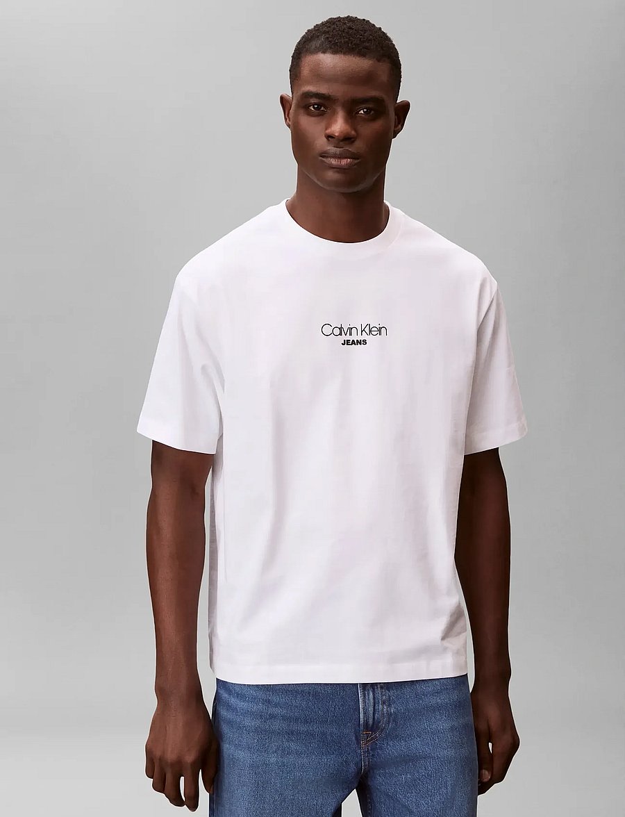 Calvin Klein Jeans - SS 16S RLXD FIT CKJ GRAPHIC TEE - short-sleeved t-shirts - bright white - 3