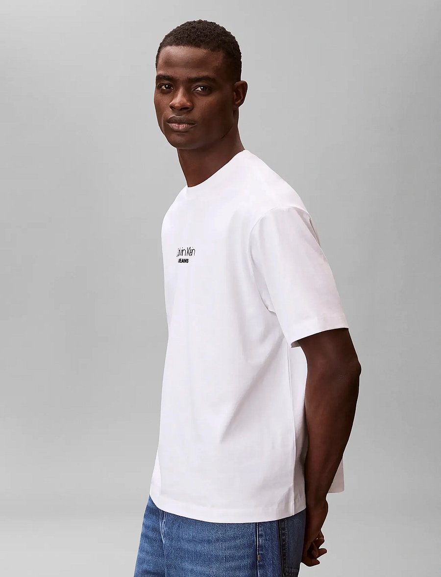 Calvin Klein Jeans - SS 16S RLXD FIT CKJ GRAPHIC TEE - short-sleeved t-shirts - bright white - 4