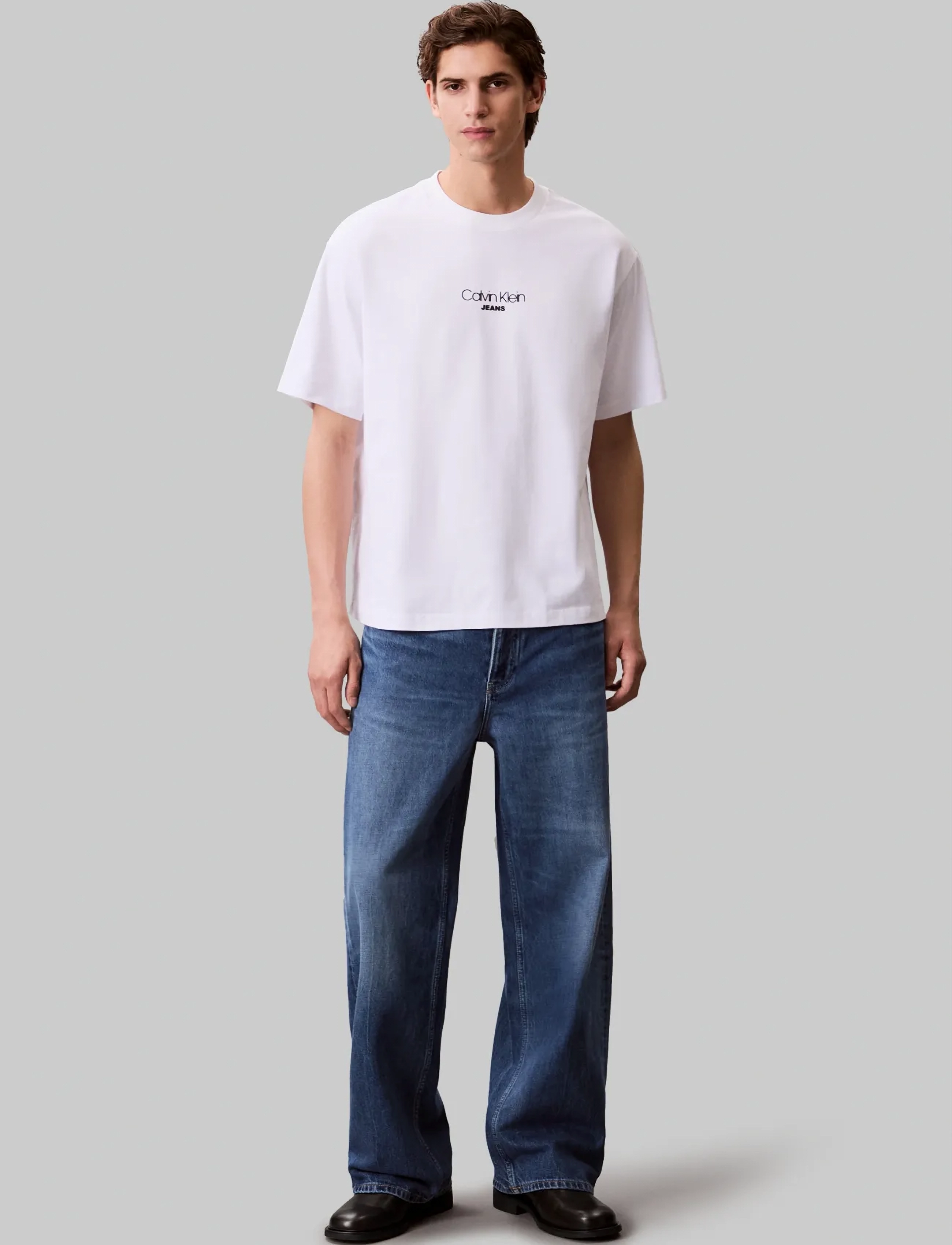 Calvin Klein Jeans - SS 16S RLXD FIT CKJ GRAPHIC TEE - kortærmede t-shirts - brilliant white - 2