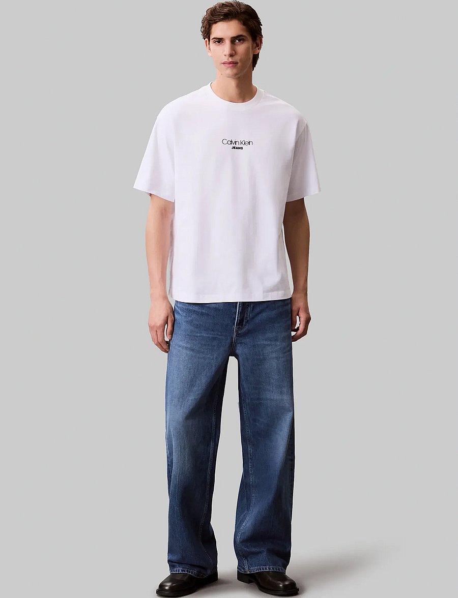 Calvin Klein Jeans - SS 16S RLXD FIT CKJ GRAPHIC TEE - kortærmede t-shirts - brilliant white - 2