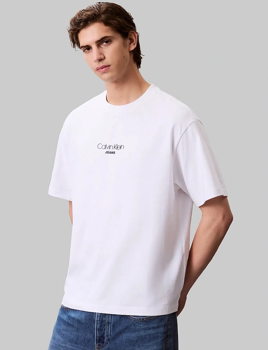 Calvin Klein Jeans - SS 16S RLXD FIT CKJ GRAPHIC TEE - kortærmede t-shirts - brilliant white - 5