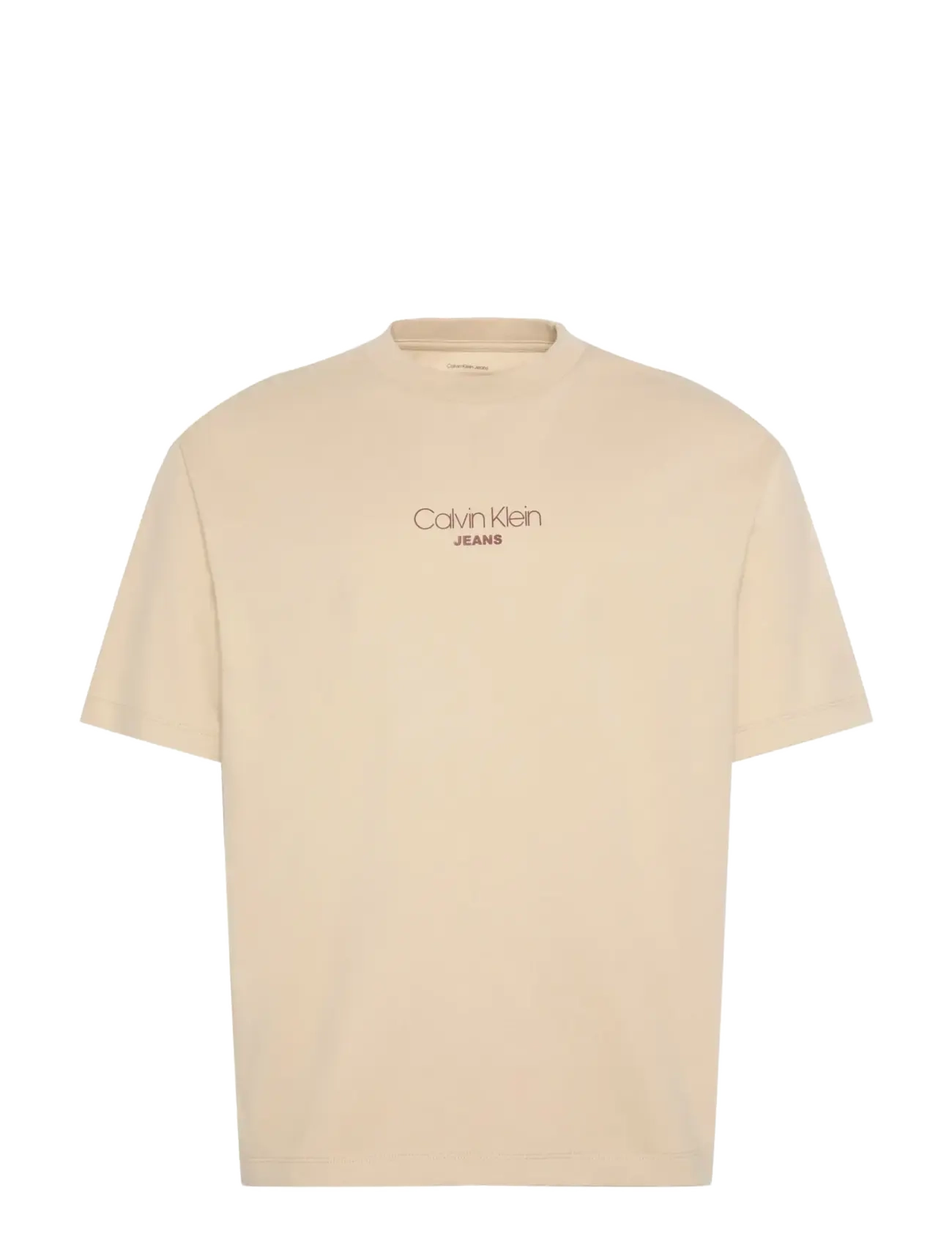 Calvin Klein Jeans SS 16S RLXD FIT CKJ GRAPHIC TEE - Calvin Klein Jeans - SILVERMOSS / beige
