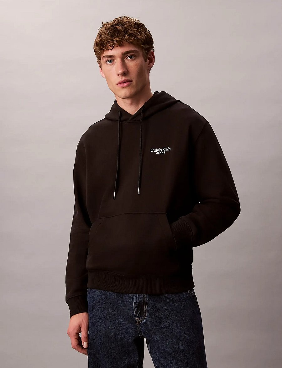 Calvin Klein Jeans - LS LOGO BACK PRINT HOODIE - hoodies - black - 0