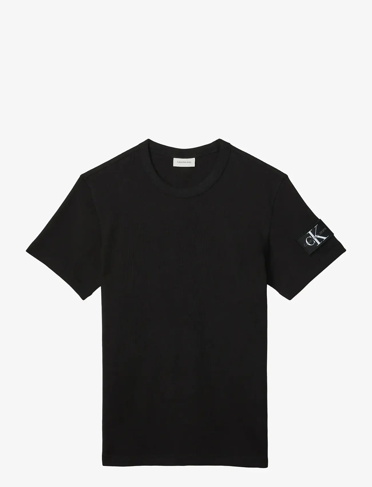 Calvin Klein Jeans - SS BADGE WAFFLE TEE - kortærmede t-shirts - black - 1
