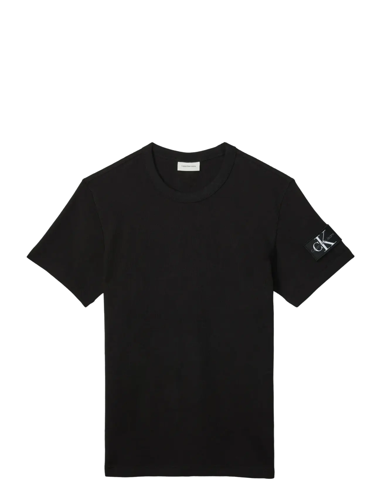 Calvin Klein Jeans SS BADGE WAFFLE TEE - Calvin Klein Jeans - BLACK / black
