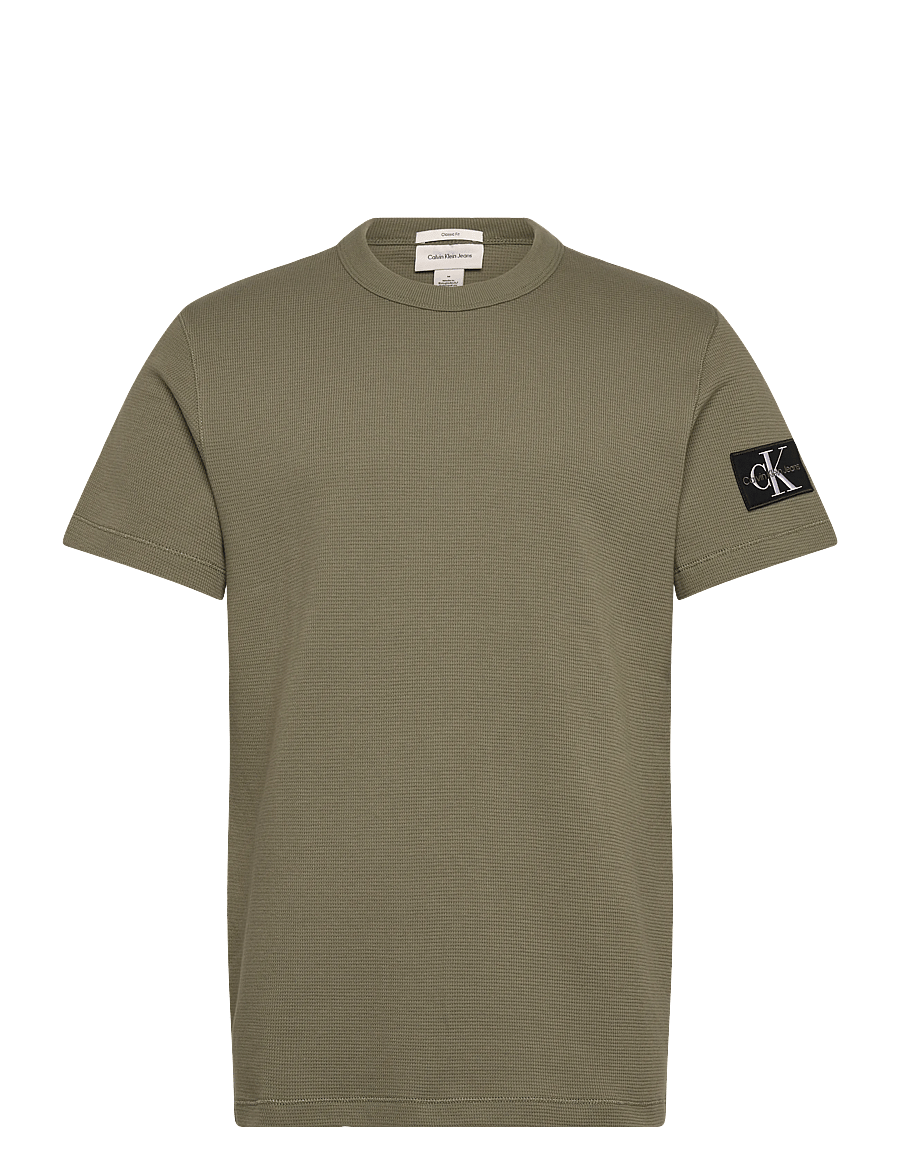 Calvin Klein Jeans - SS BADGE WAFFLE TEE - kurzärmelig - deep lichen green - 1