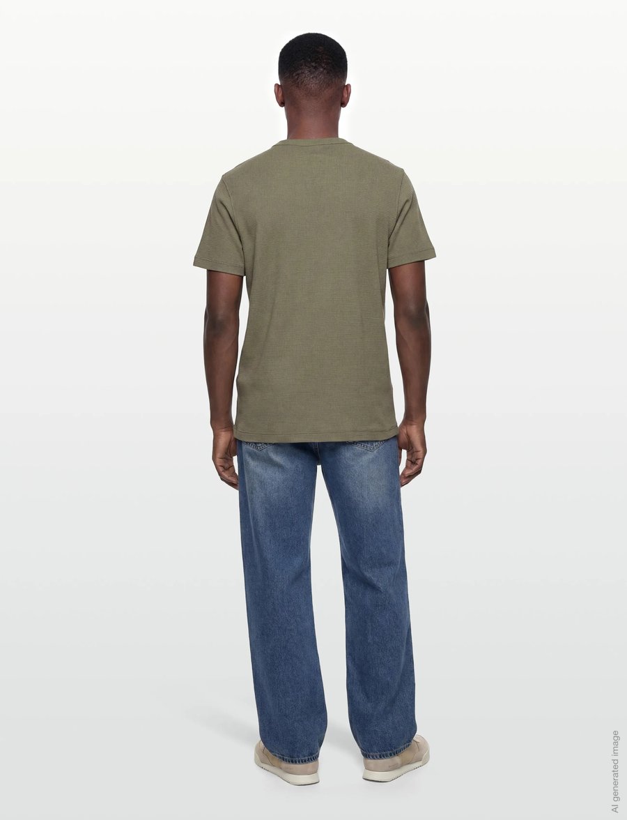 Calvin Klein Jeans - SS BADGE WAFFLE TEE - kurzärmelig - deep lichen green - 4