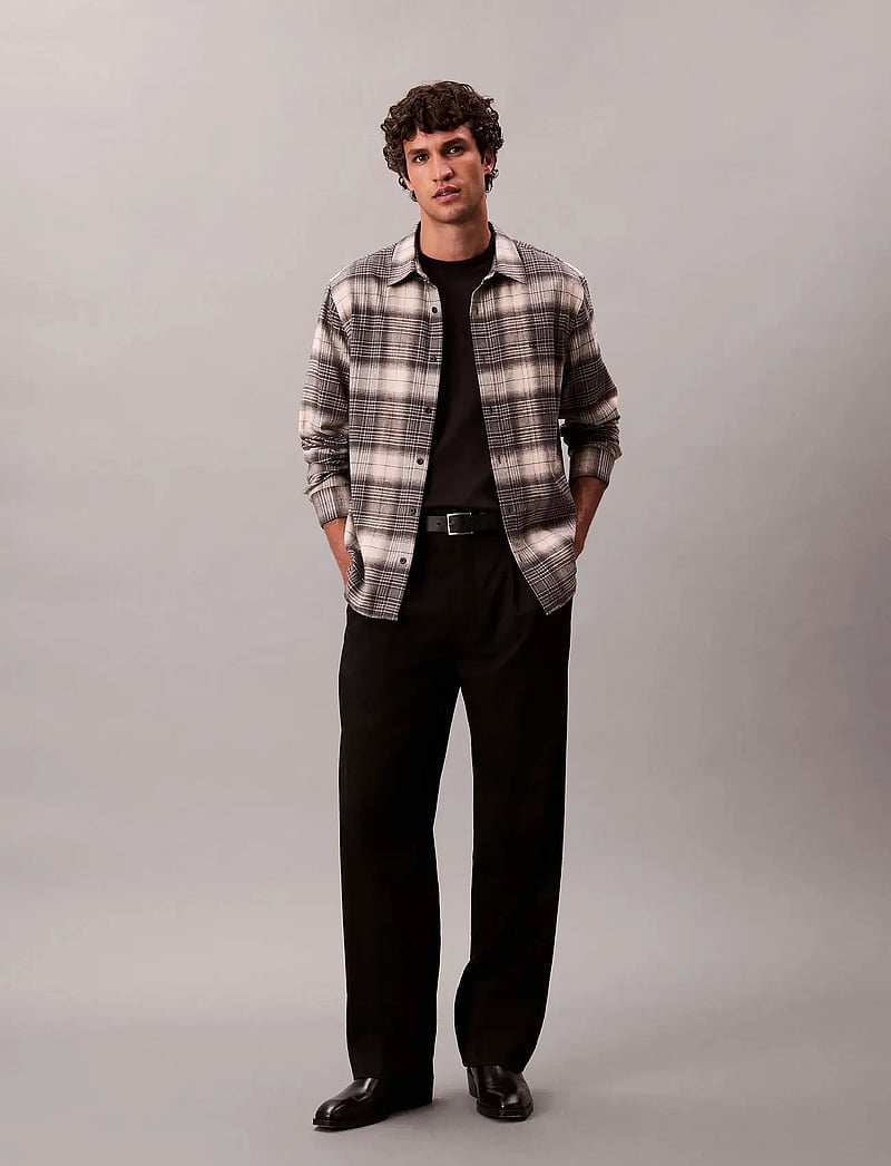 Calvin Klein Jeans - LS BRUSHED PLAID EASY SHIRT - flanellskjortor - black - 0