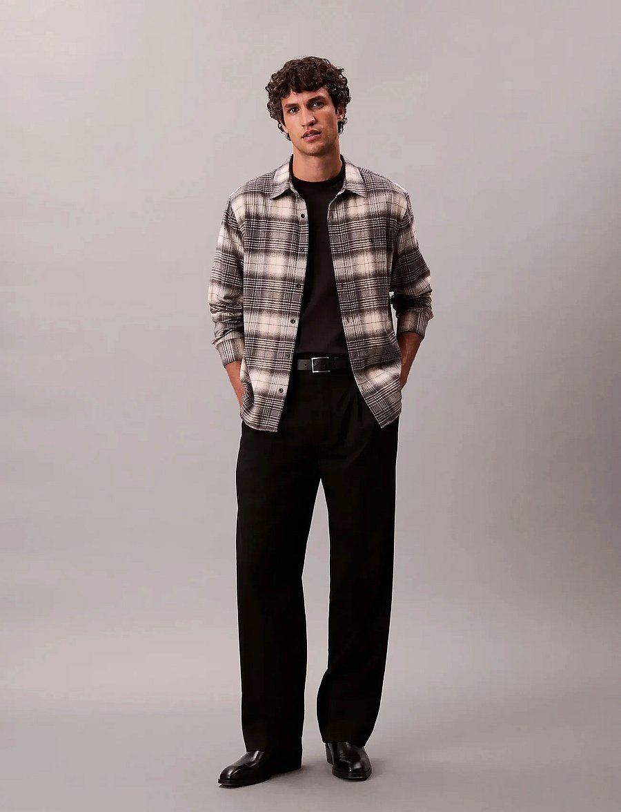 Calvin Klein Jeans - LS BRUSHED PLAID EASY SHIRT - flanell-hemden - black - 0