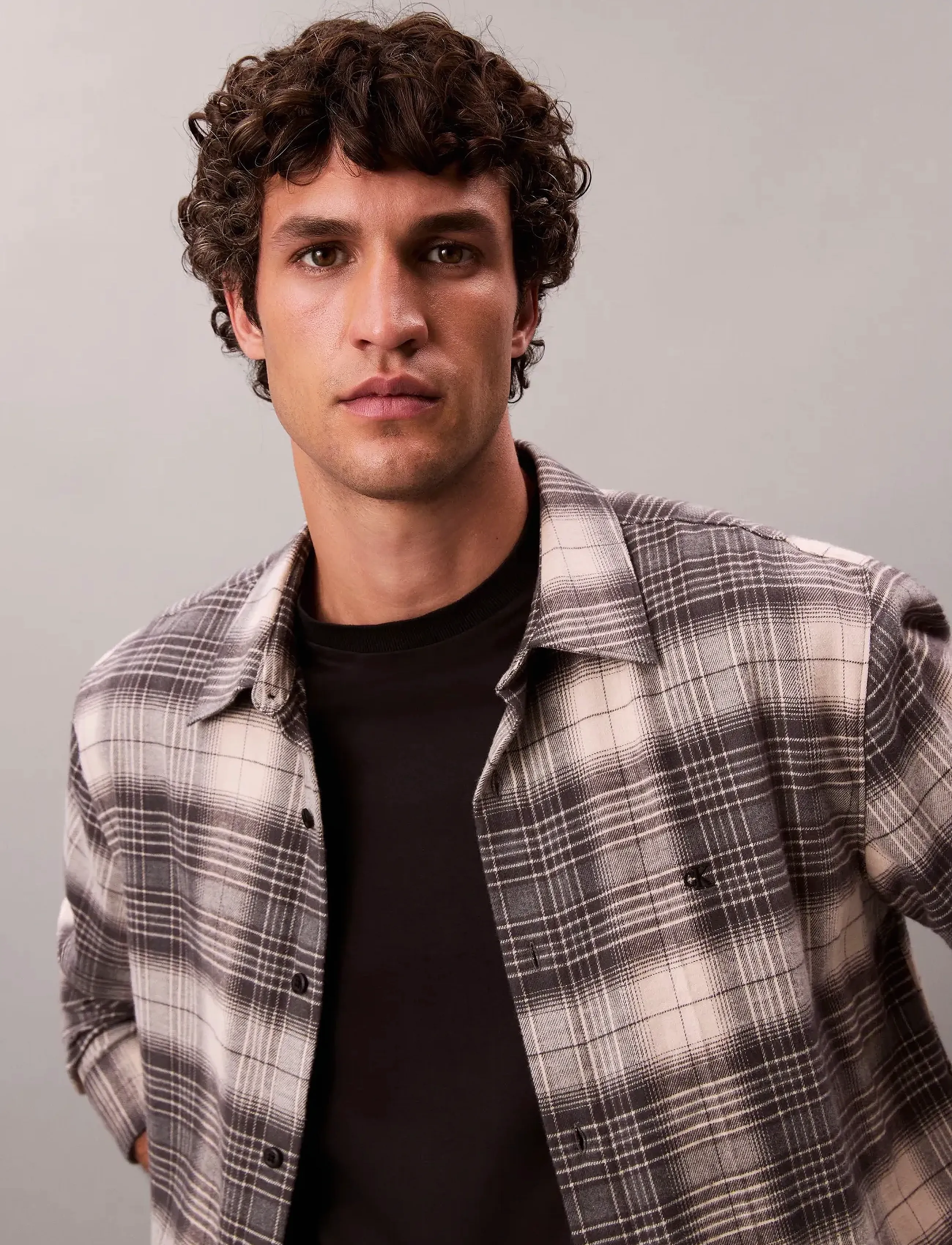 Calvin Klein Jeans - LS BRUSHED PLAID EASY SHIRT - flannel-skjorter - black - 3
