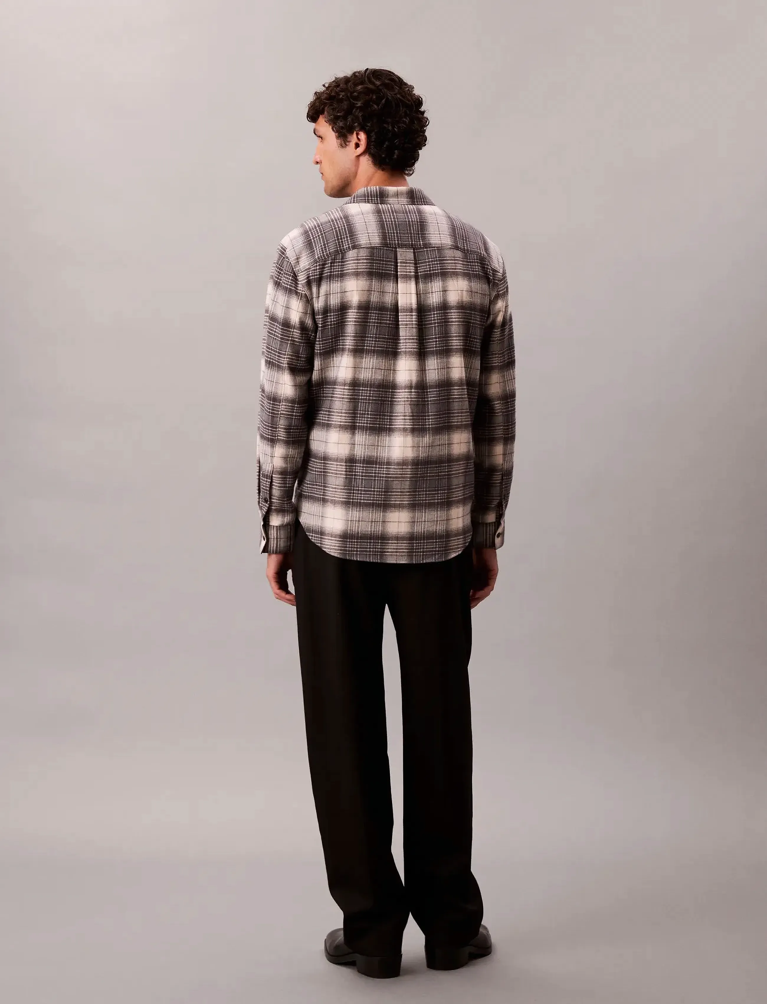 Calvin Klein Jeans - LS BRUSHED PLAID EASY SHIRT - flannel-skjorter - black - 4