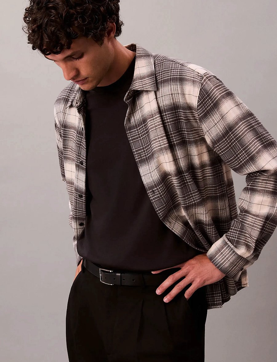 Calvin Klein Jeans - LS BRUSHED PLAID EASY SHIRT - flanell-hemden - black - 5