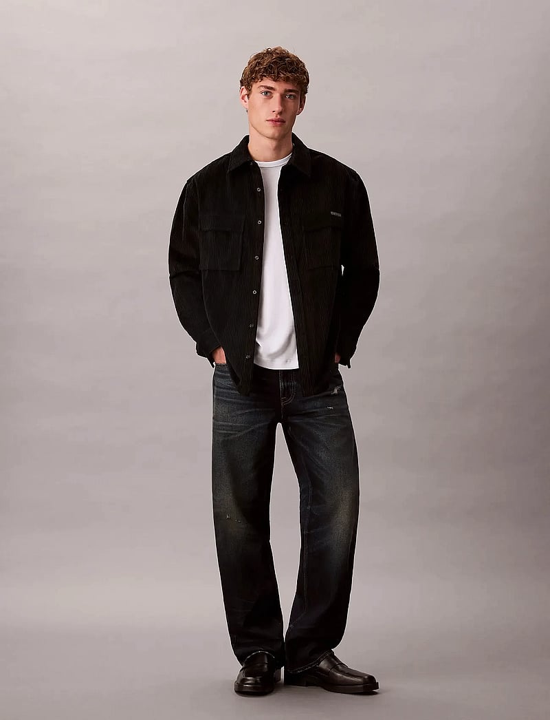 Calvin Klein Jeans - LS CORDUROY POCKET RELAXED SHIRT - cordhemden - black - 0