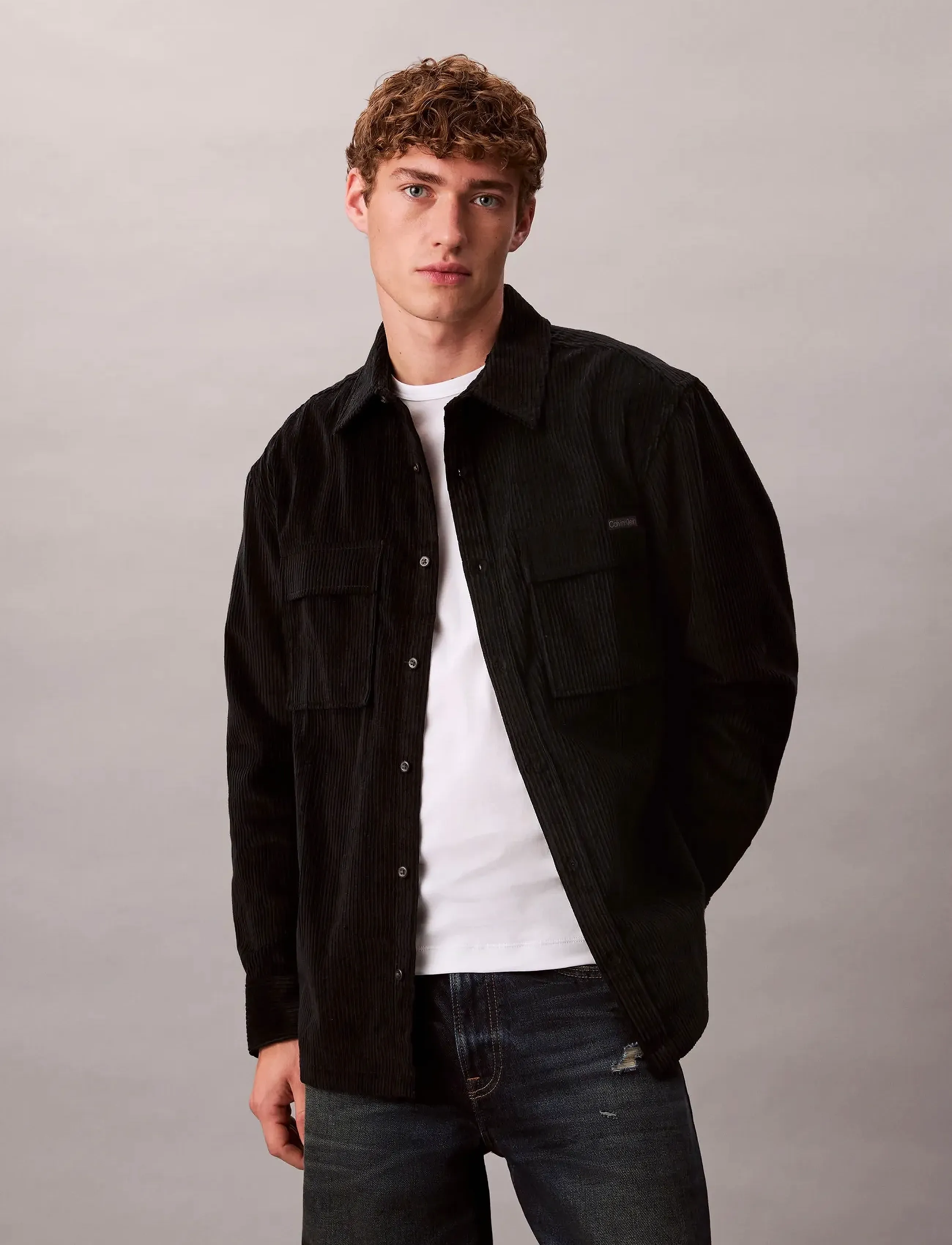 Calvin Klein Jeans - LS CORDUROY POCKET RELAXED SHIRT - fløjlsskjorter - black - 3