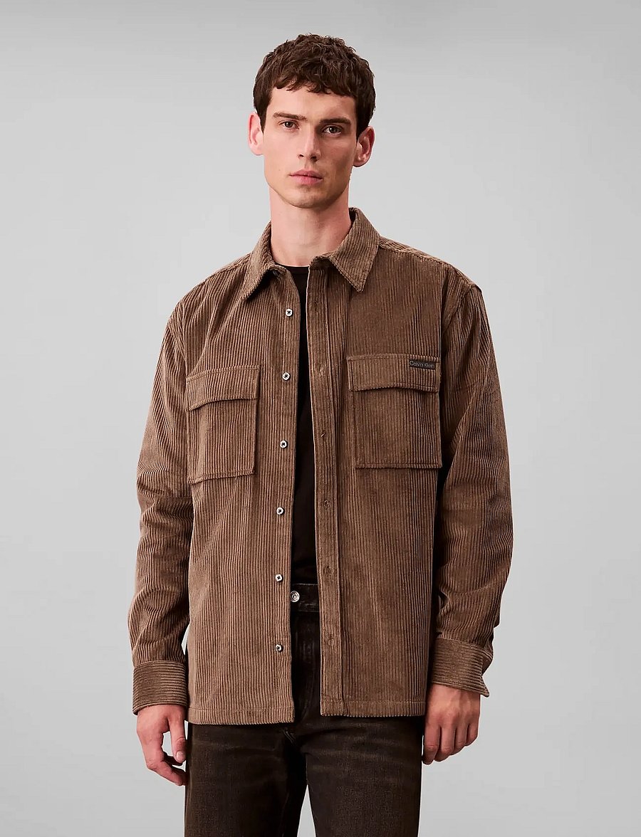 Calvin Klein Jeans - LS CORDUROY POCKET RELAXED SHIRT - corduroy shirts - morel - 0