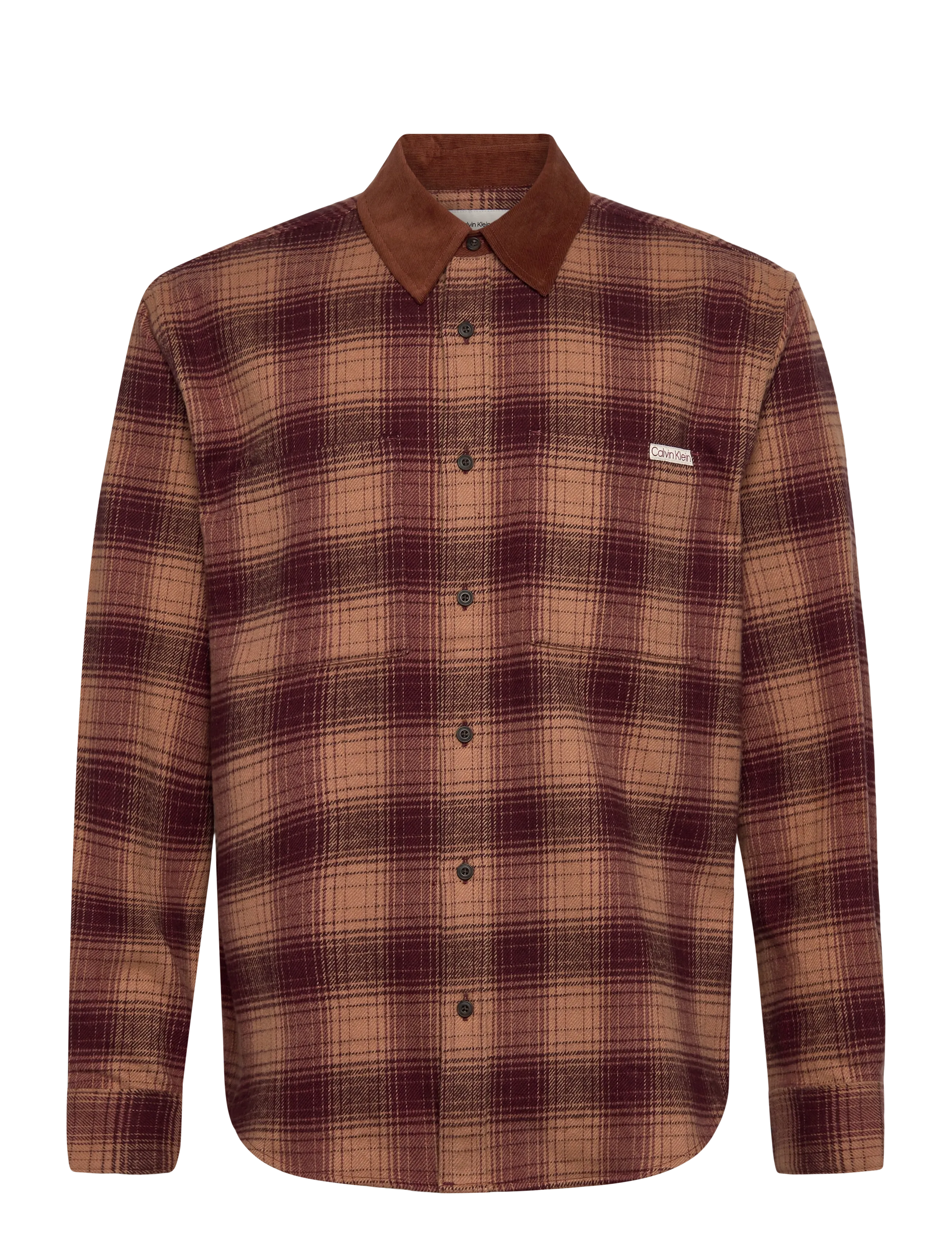 Calvin Klein Jeans LS BRUSHED YD TWILL SHIRT JACKET - Overshirts - TOASTED RYE / red