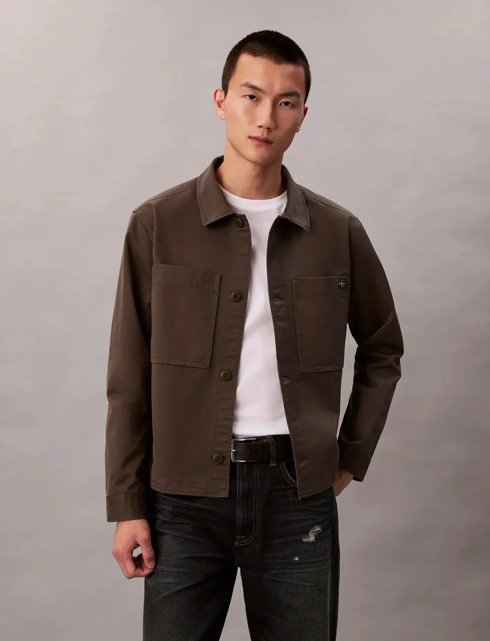 Calvin Klein Jeans - LS COTTON OVERSHIRT - overshirts - beluga - 0