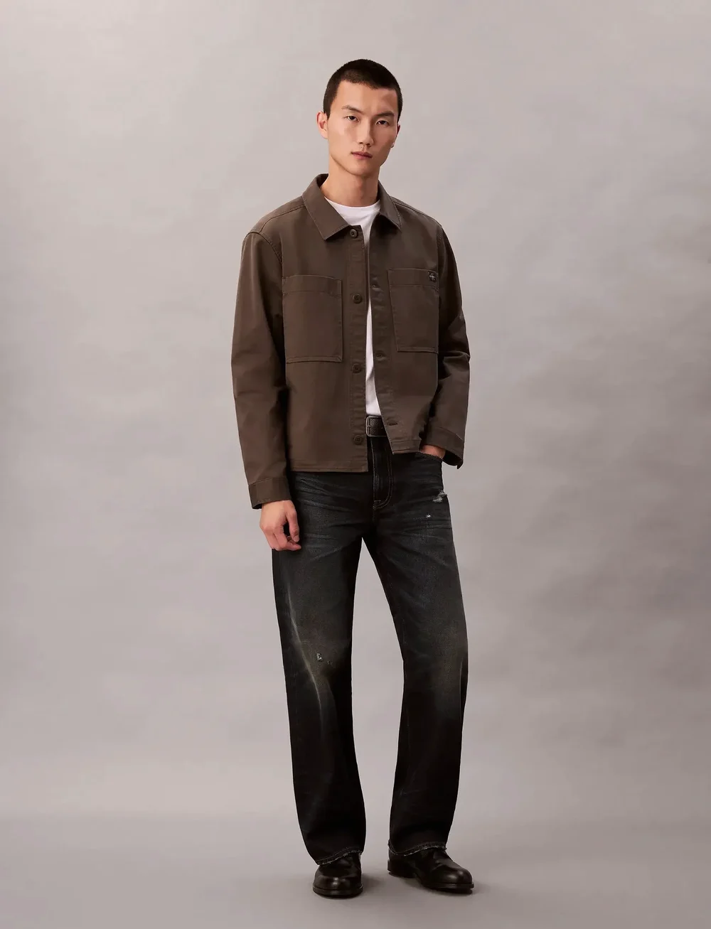 Calvin Klein Jeans - LS COTTON OVERSHIRT - overshirts - beluga - 3