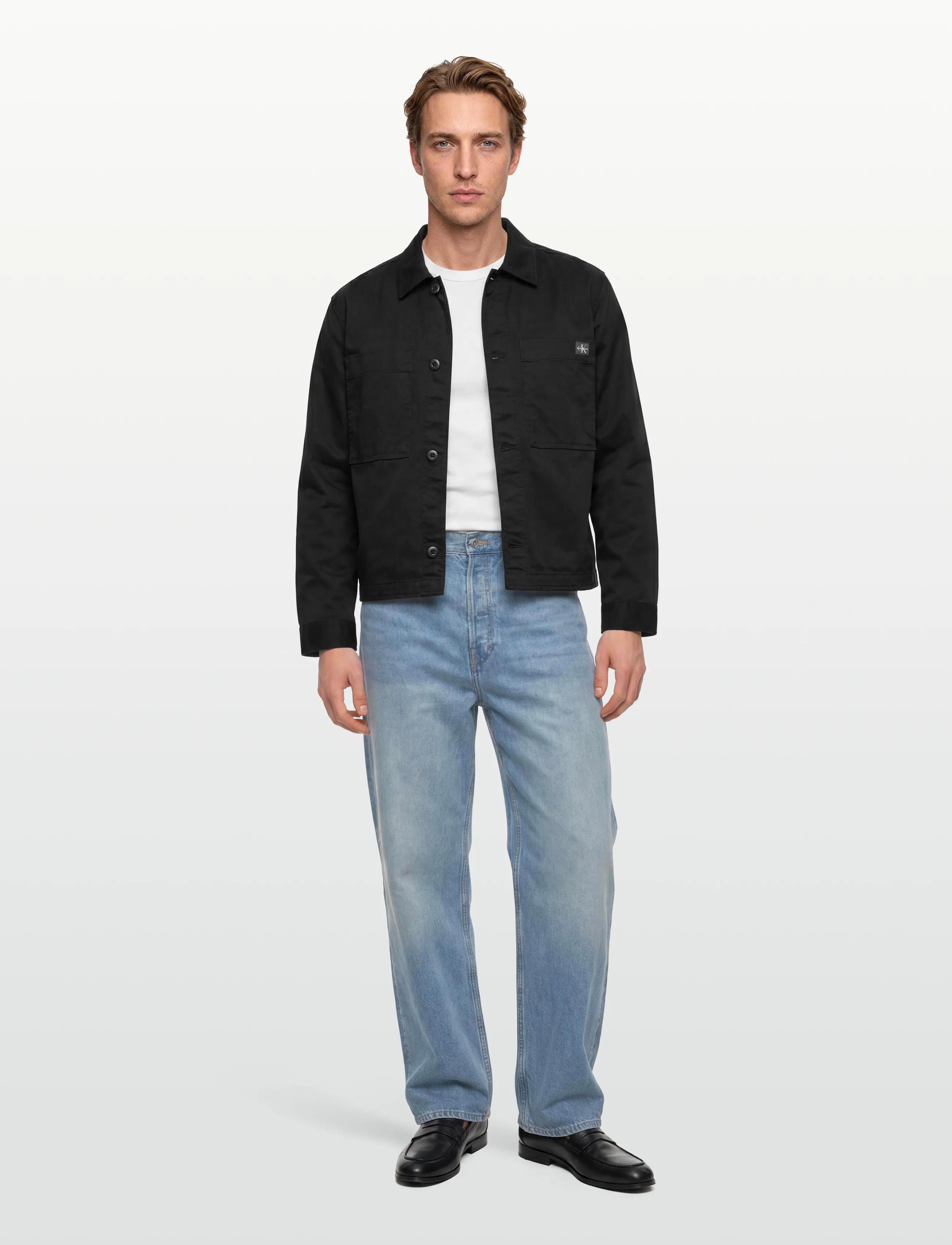 Calvin Klein Jeans Ls Cotton Overshirt, Mænd, Overshirt, Sort, Str: XS