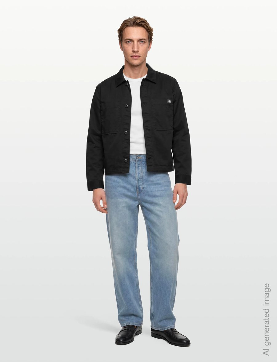 Calvin Klein Jeans - LS COTTON OVERSHIRT - Überhemden - black - 0