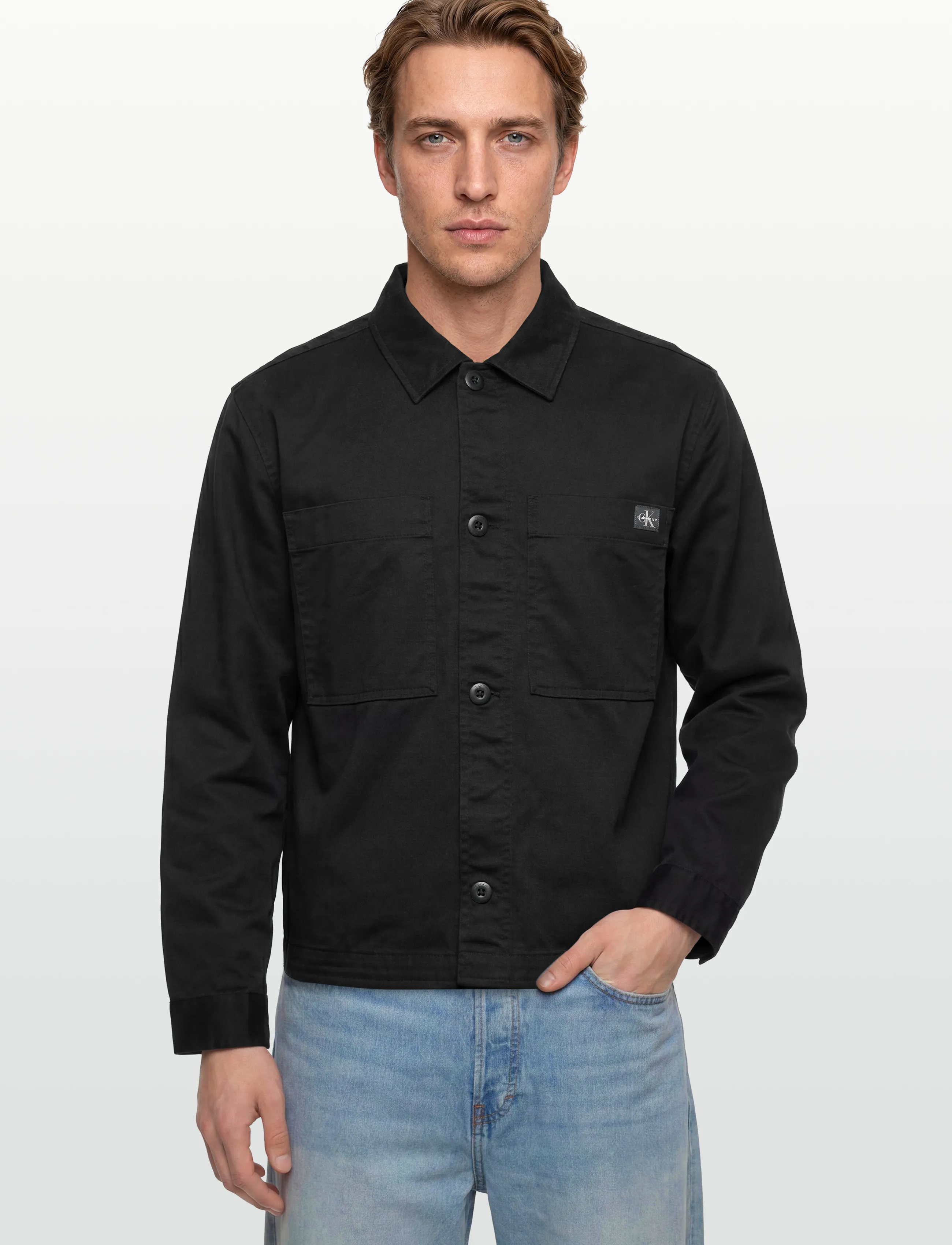 Calvin Klein Jeans - LS COTTON OVERSHIRT - mænd - black - 3