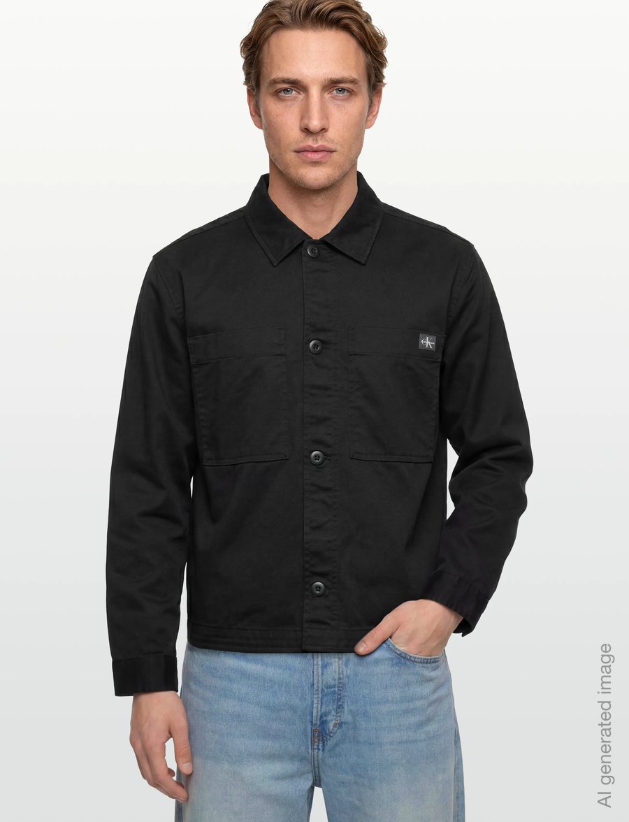 Calvin Klein Jeans - LS COTTON OVERSHIRT - Überhemden - black - 3