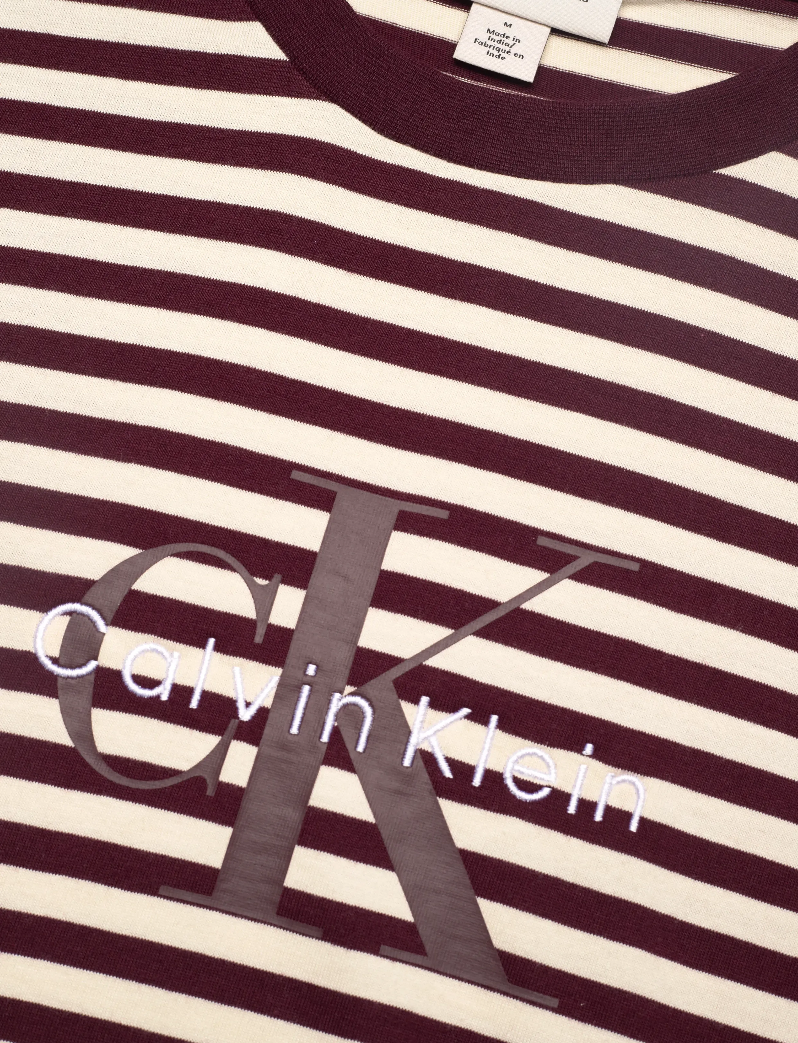 Calvin Klein Jeans - SS 20S STRIPE JERSEY MONOLOGO CN - kortærmede t-shirts - moroccan brown - 2