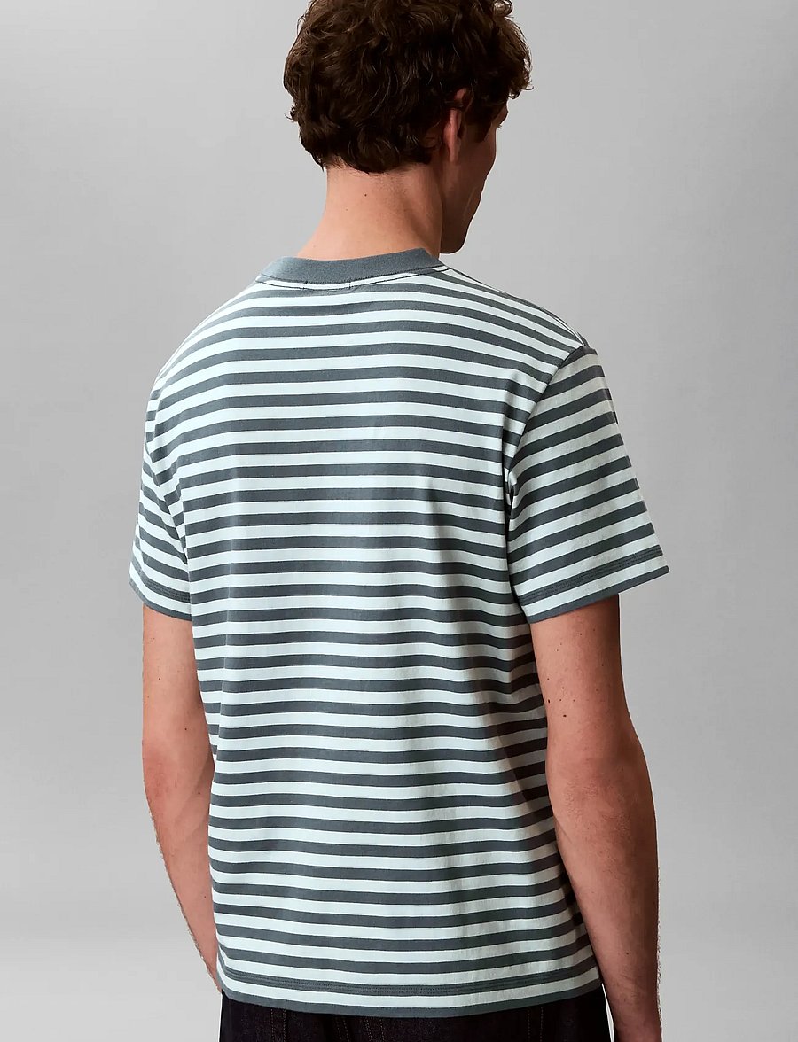 Calvin Klein Jeans - SS 20S STRIPE JERSEY MONOLOGO CN - lühikeste varrukatega t-särgid - turbulence - 2