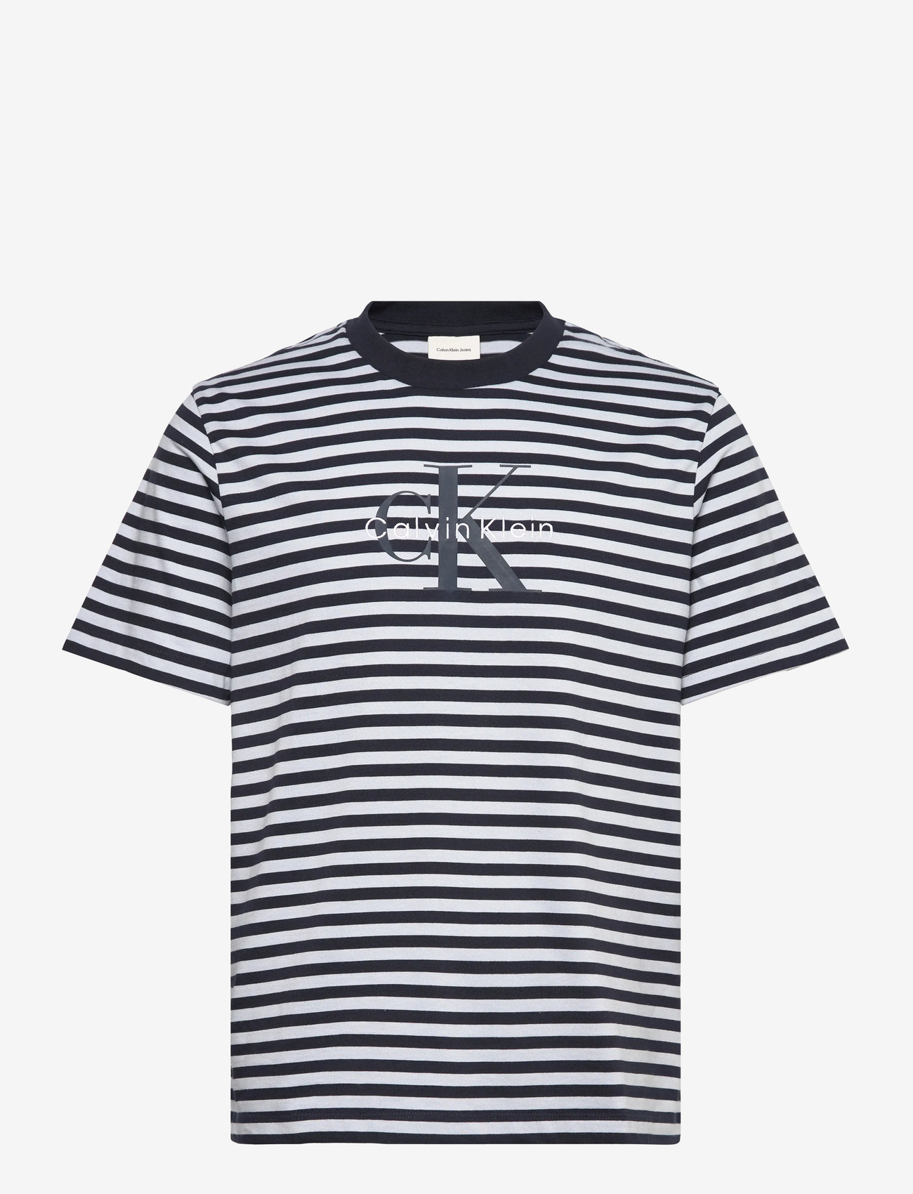 Calvin Klein Jeans - SS 20S STRIPE JERSEY MONOLOGO CN - kurzärmelig - xenon blue - 0